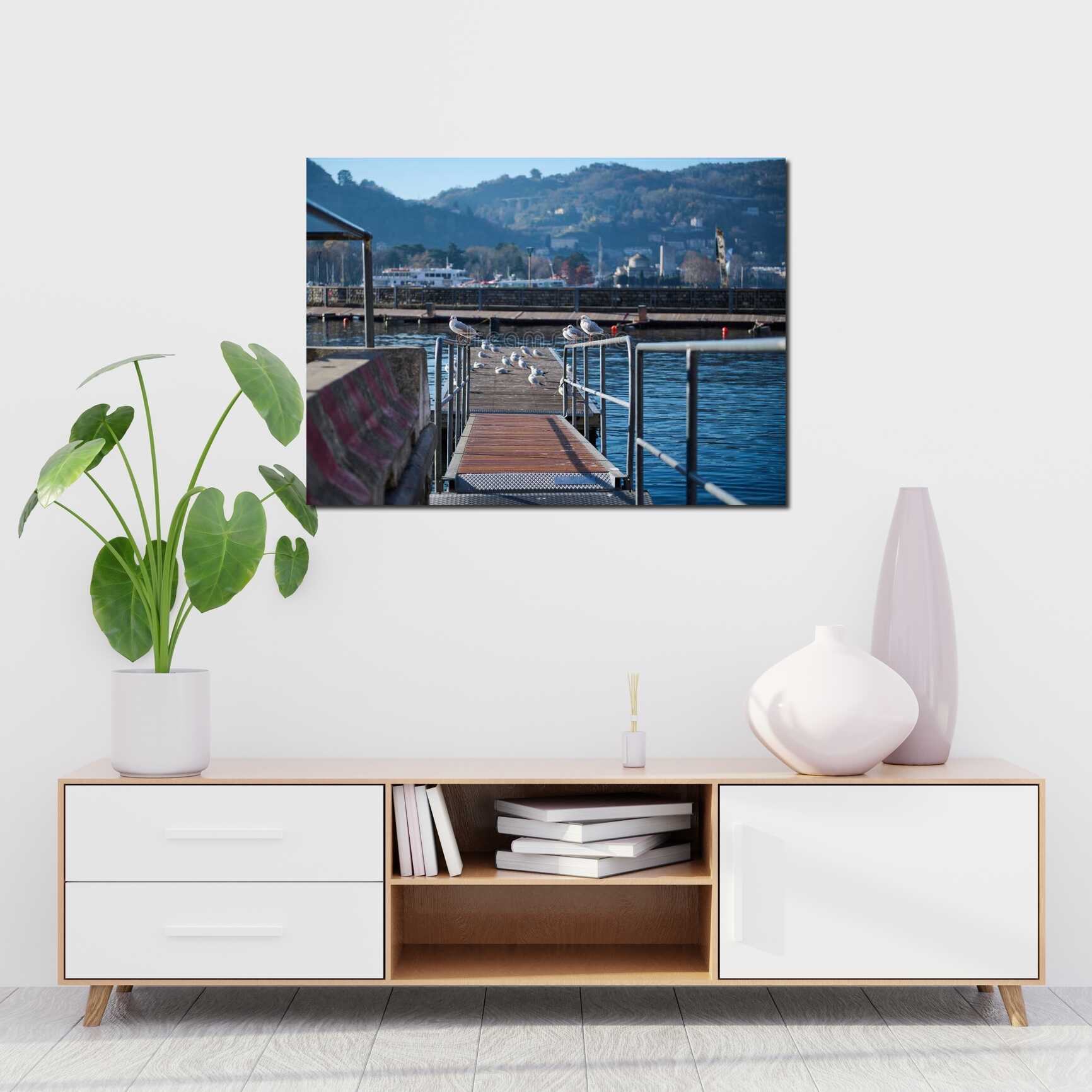 Canvas above sofa for size context