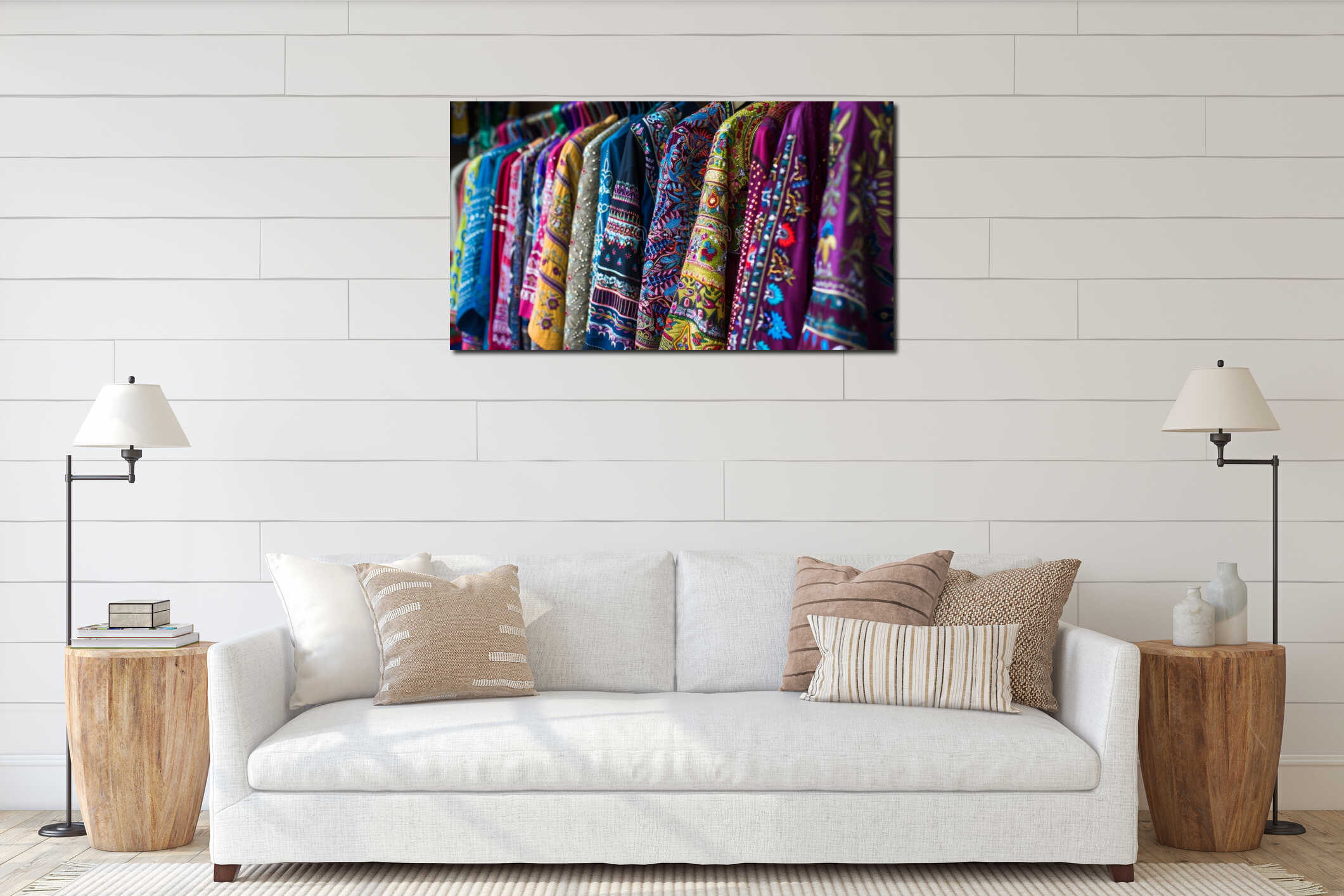 Canvas hanging interior mockup