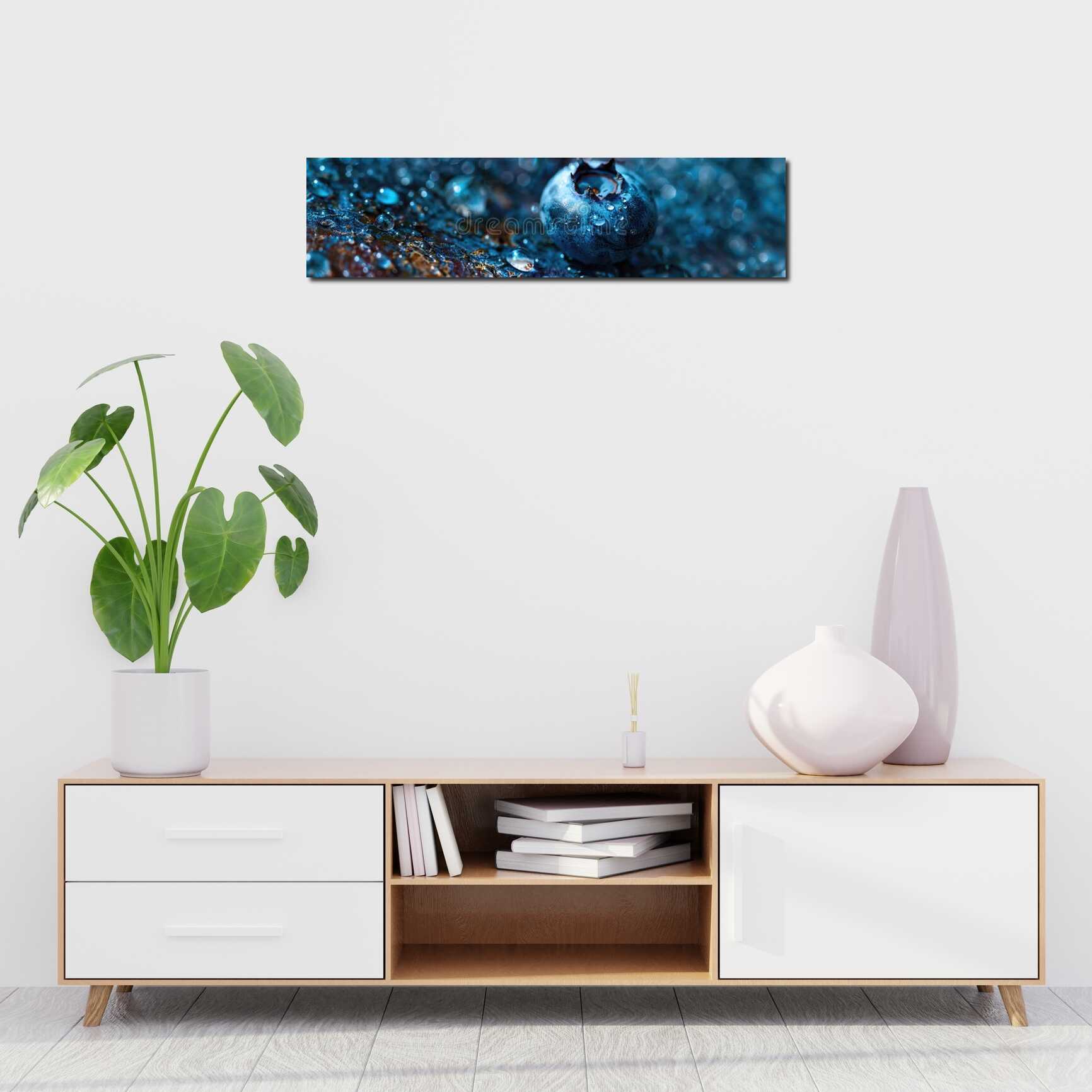 Canvas above sofa for size context