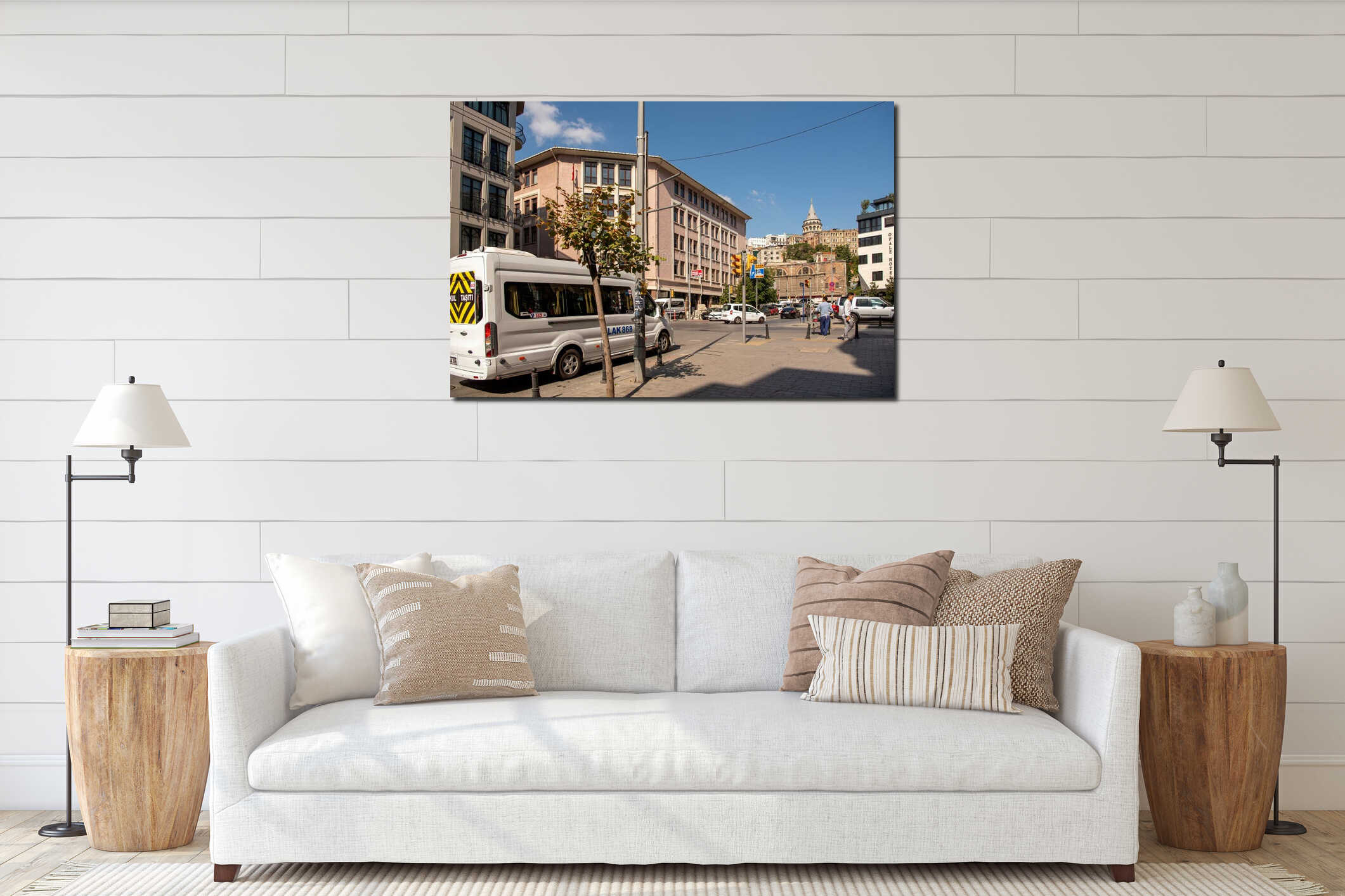 Galata Bridge roads and traffic Istanbul interior mockup