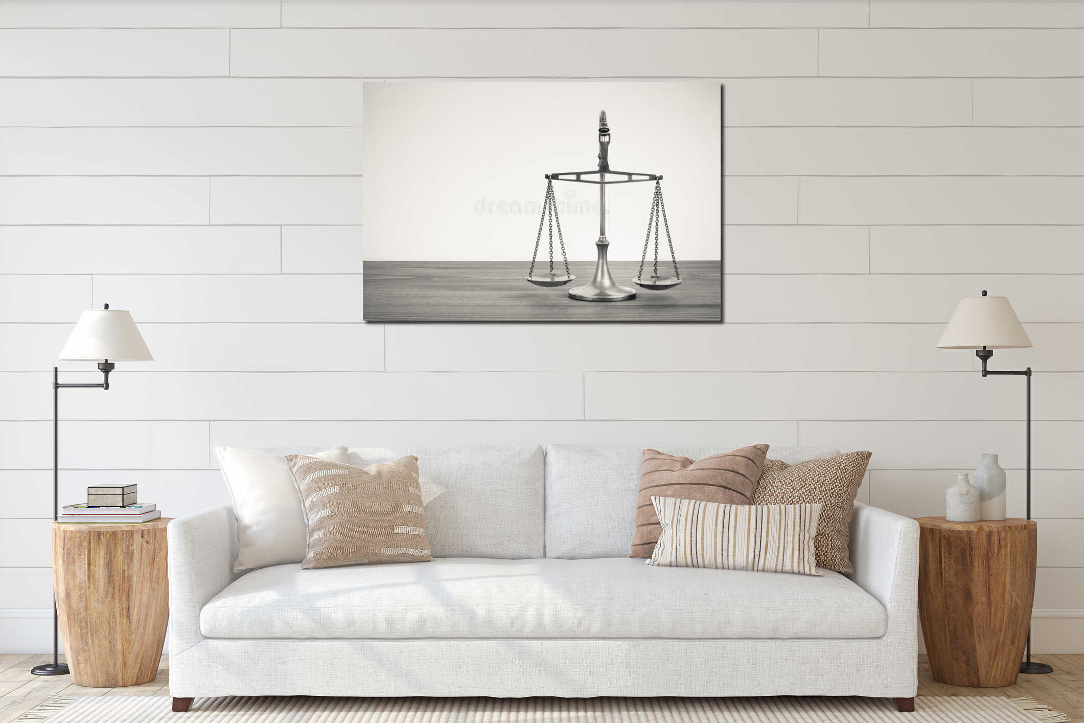 Canvas hanging interior mockup