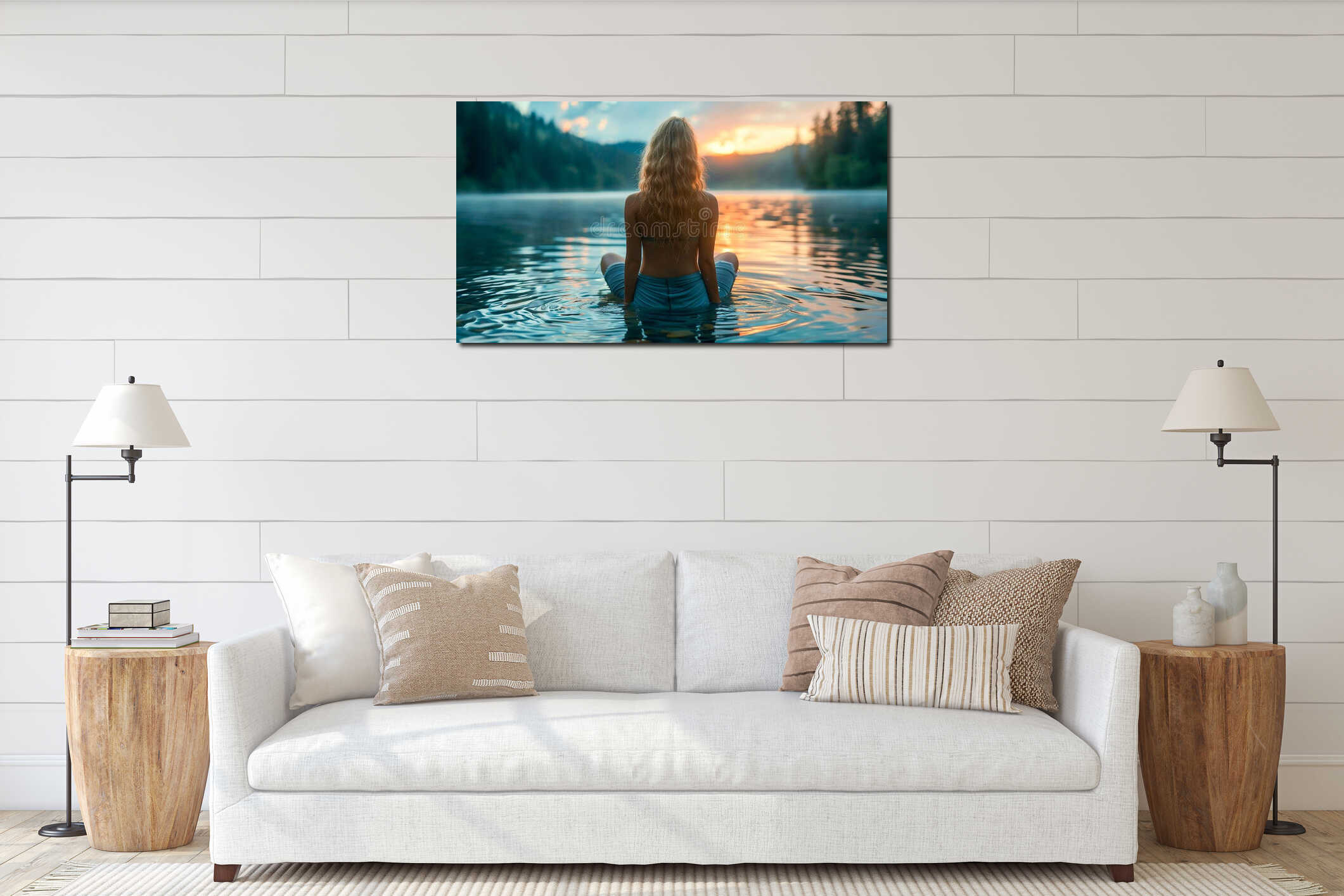 Canvas above sideboard for size context