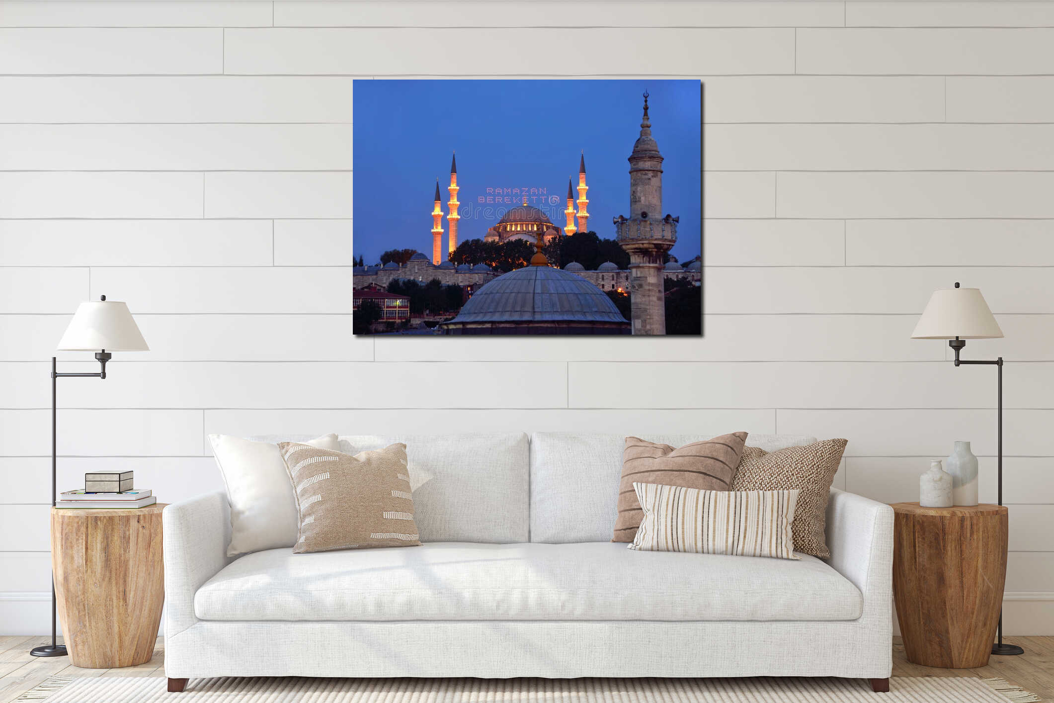 Ramadan Suleymaniye mosque istanbul Turkey interior mockup