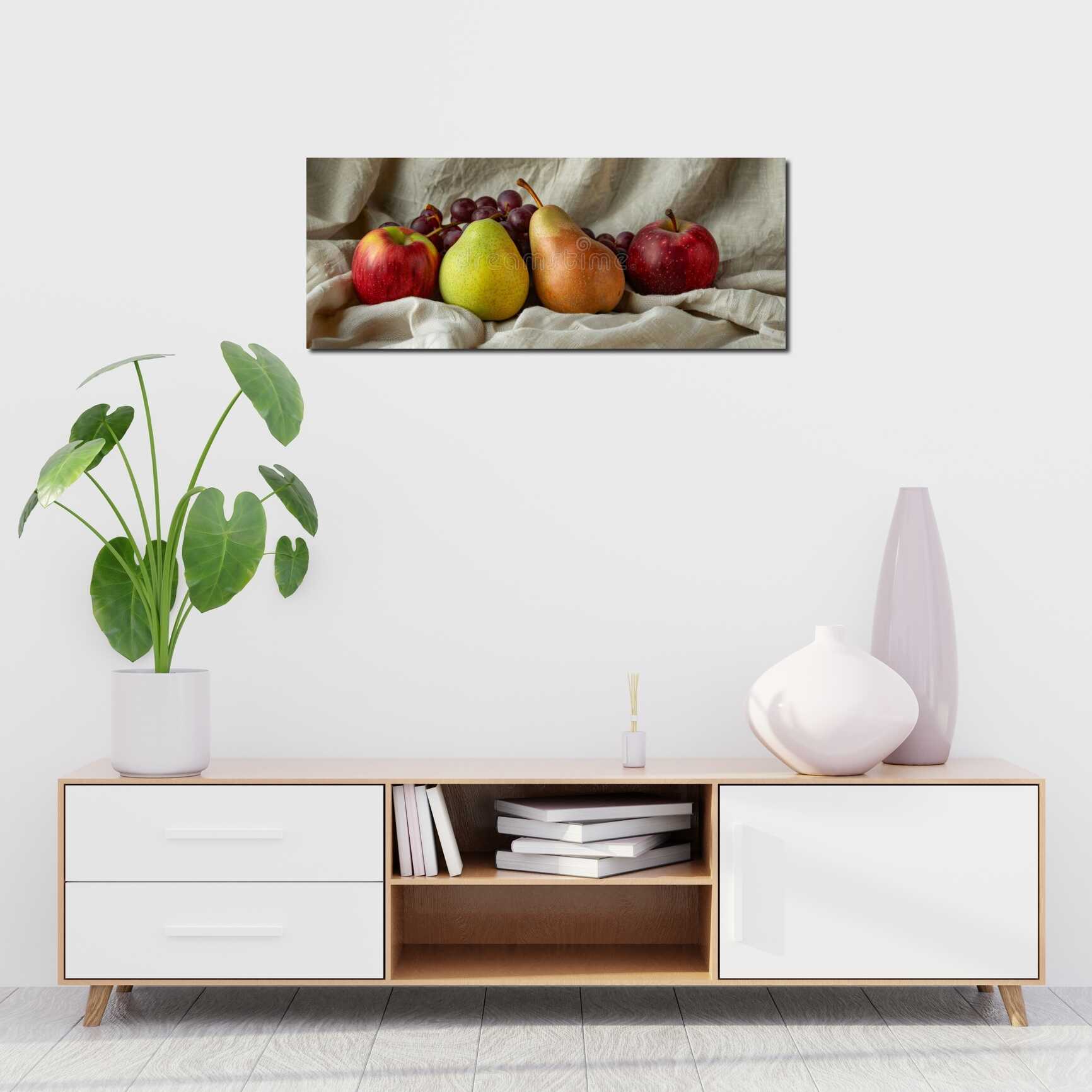 Canvas above sofa for size context