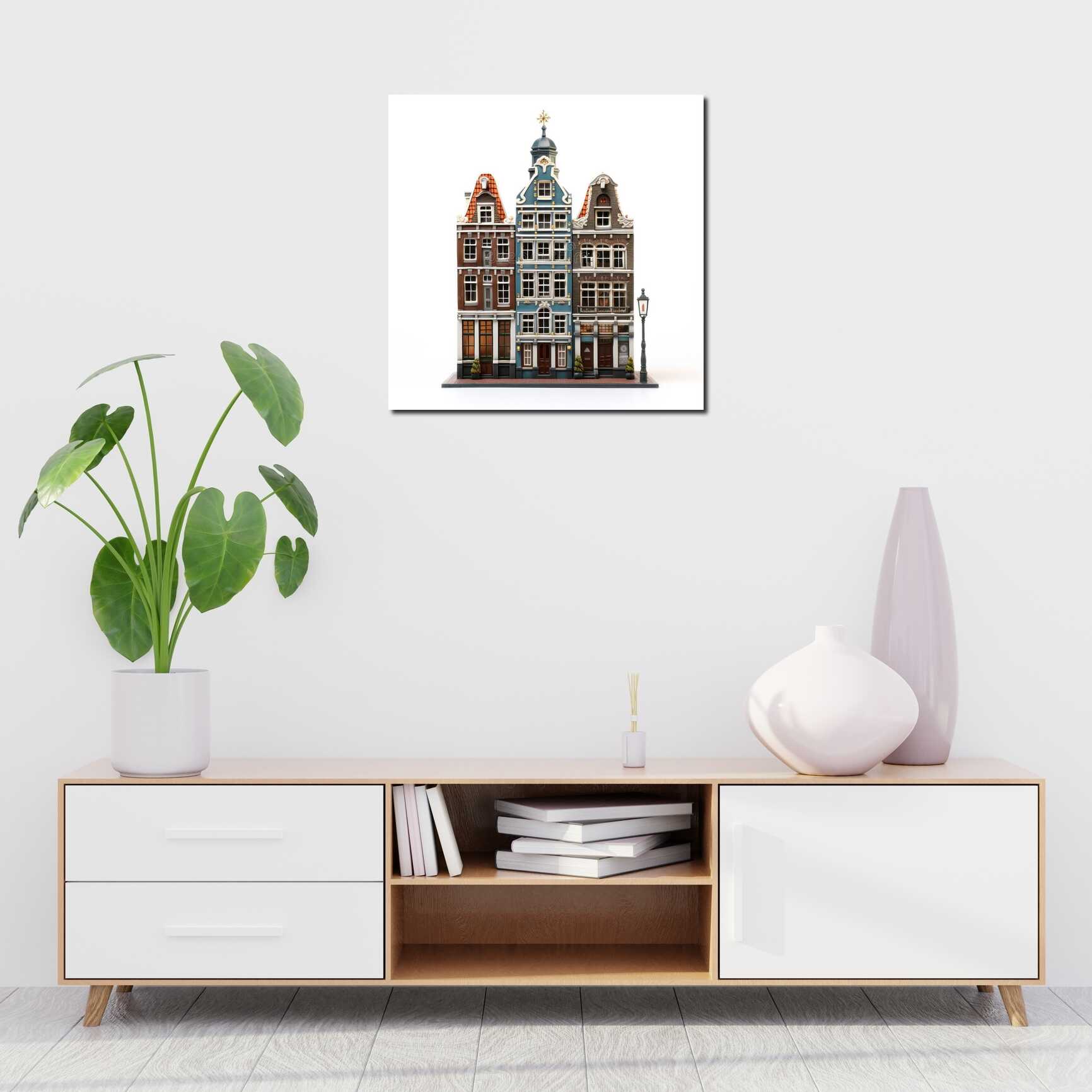 Canvas above sofa for size context