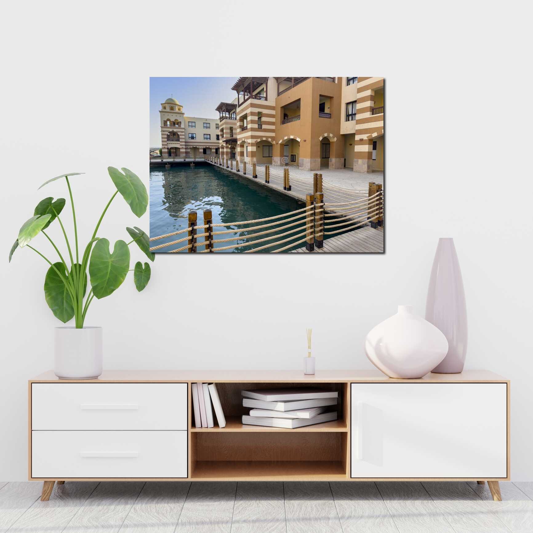 Canvas above sofa for size context