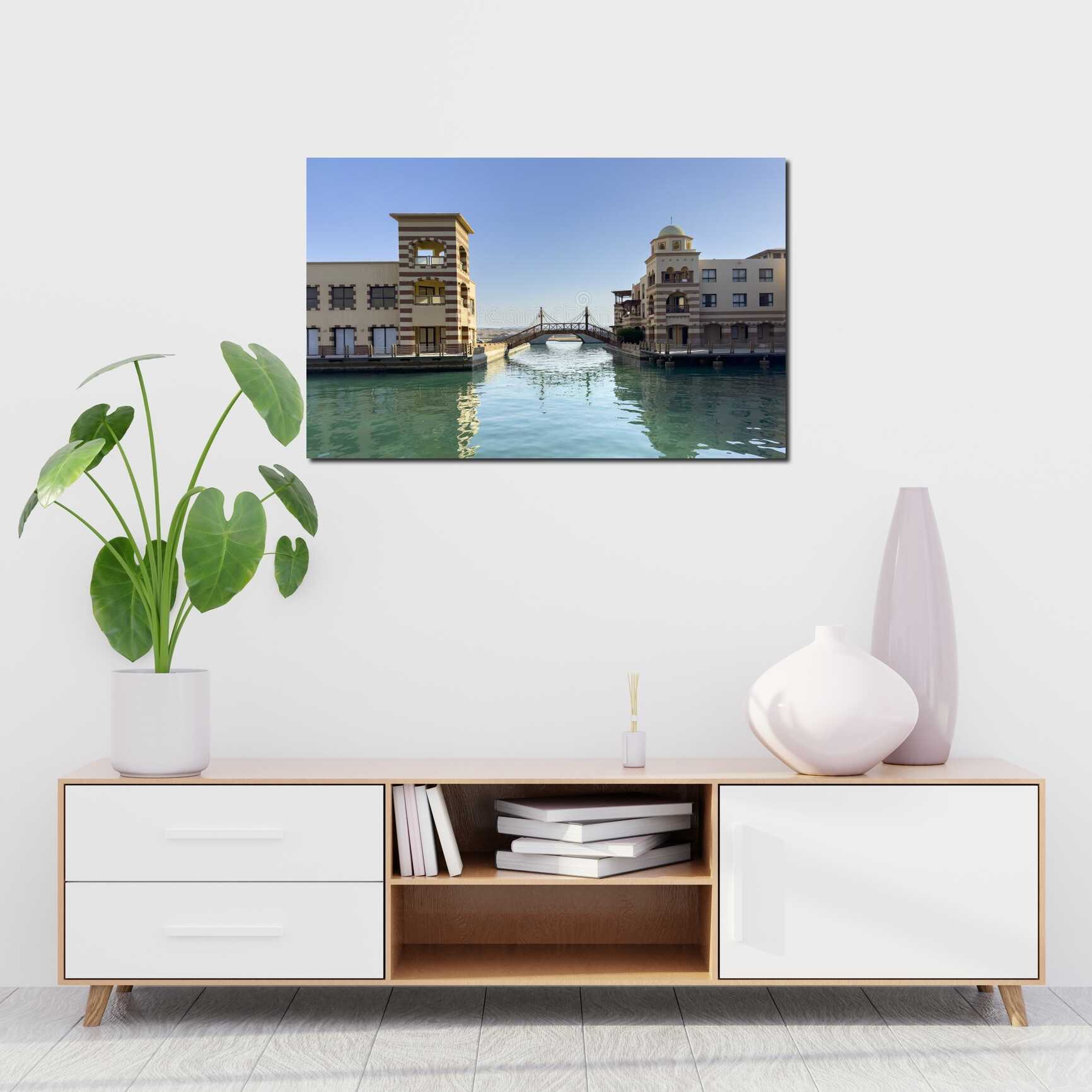 Canvas above sofa for size context