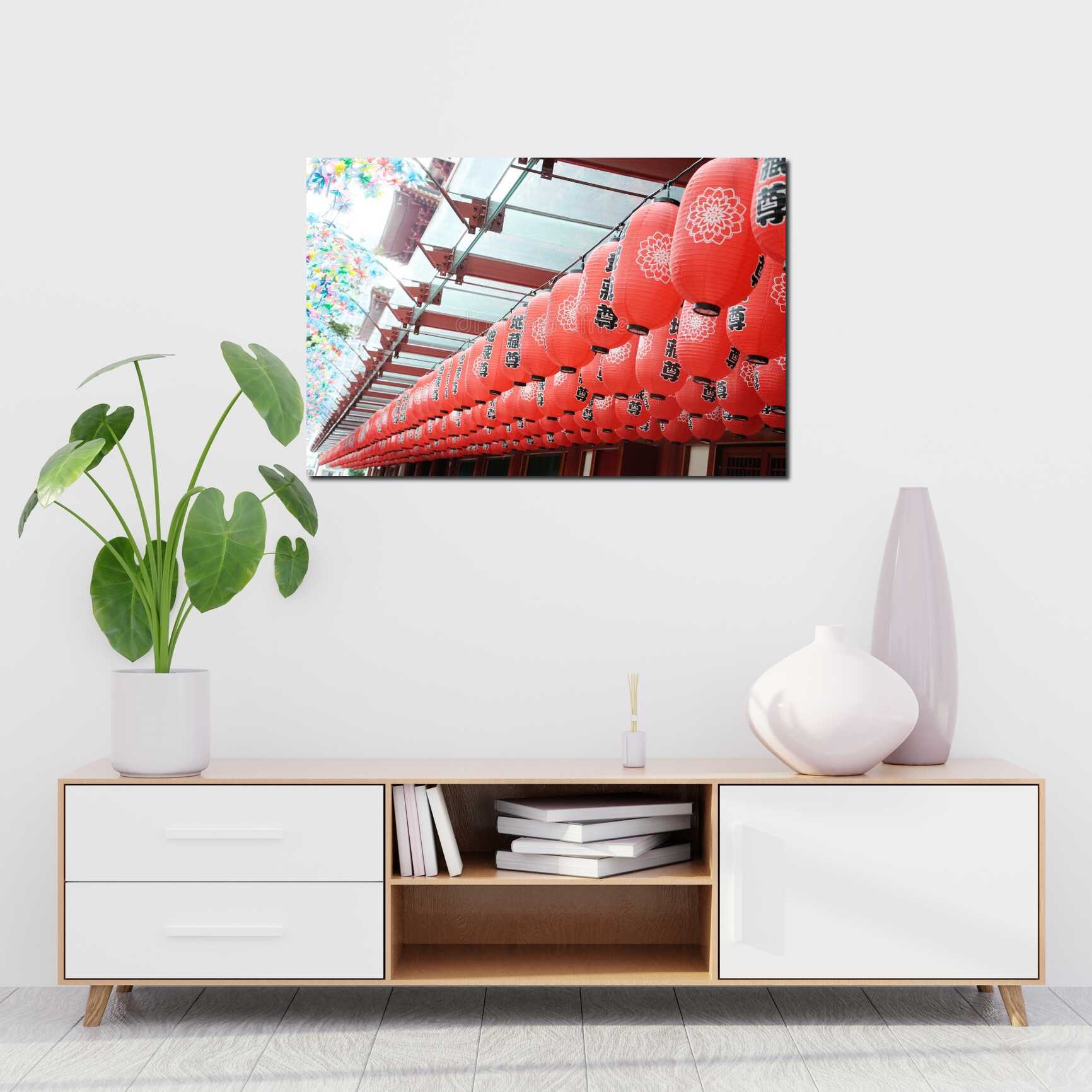 Canvas above sofa for size context