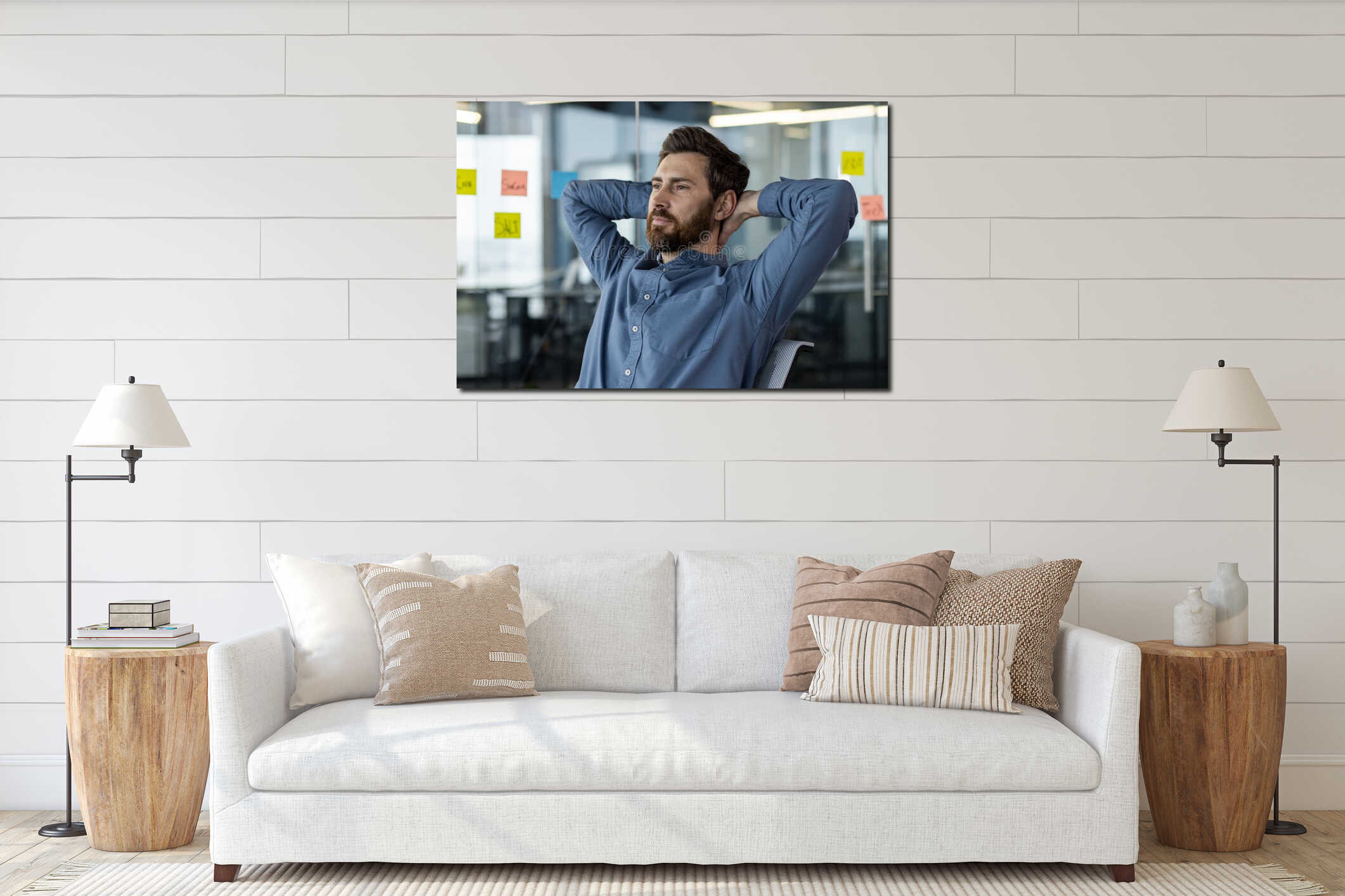 Canvas above sideboard for size context