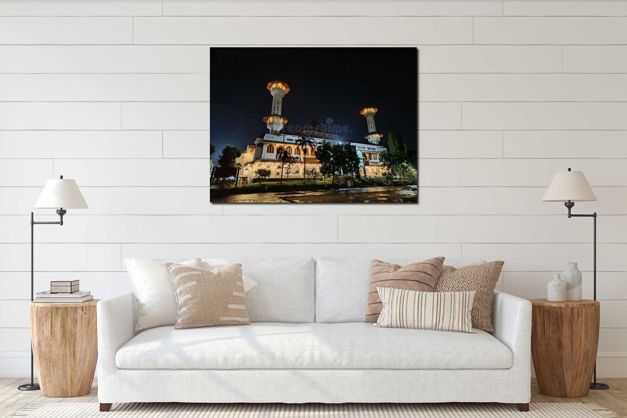 The Cianjur Grand Mosque is shining beautifully interior mockup