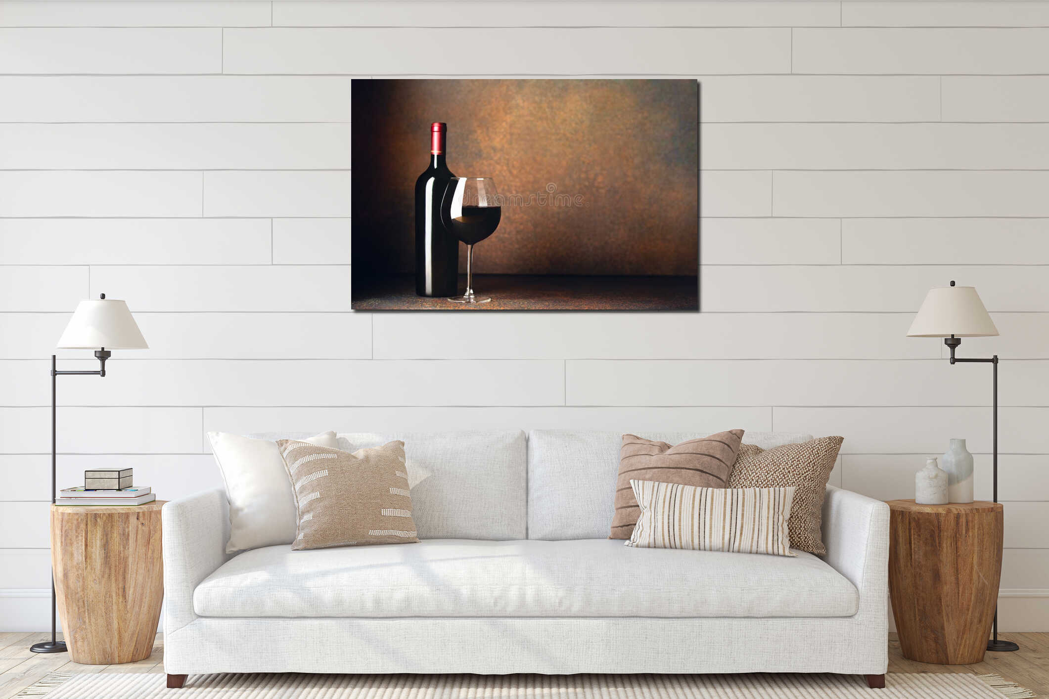 Red wine tasting concept interior mockup