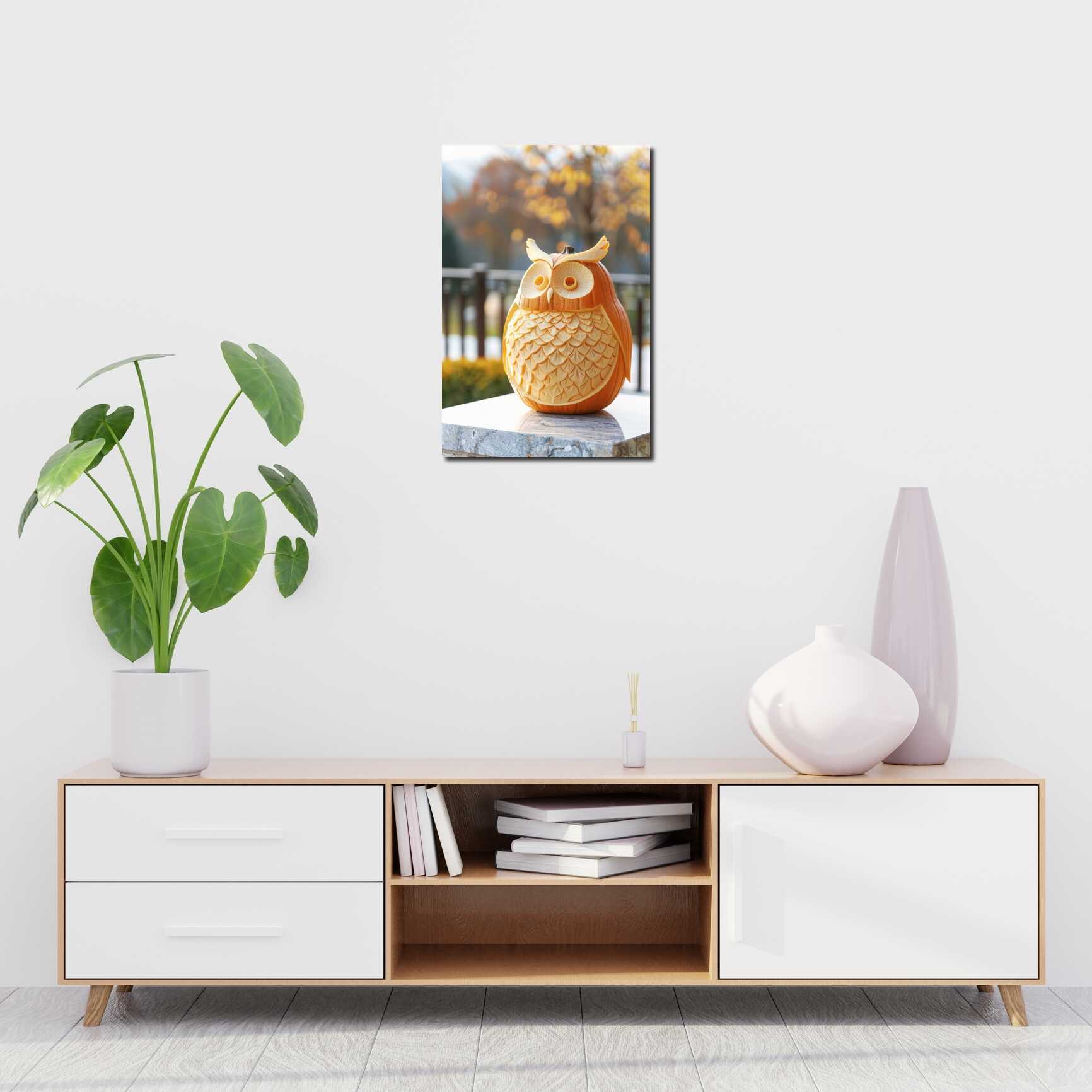 Canvas above sofa for size context