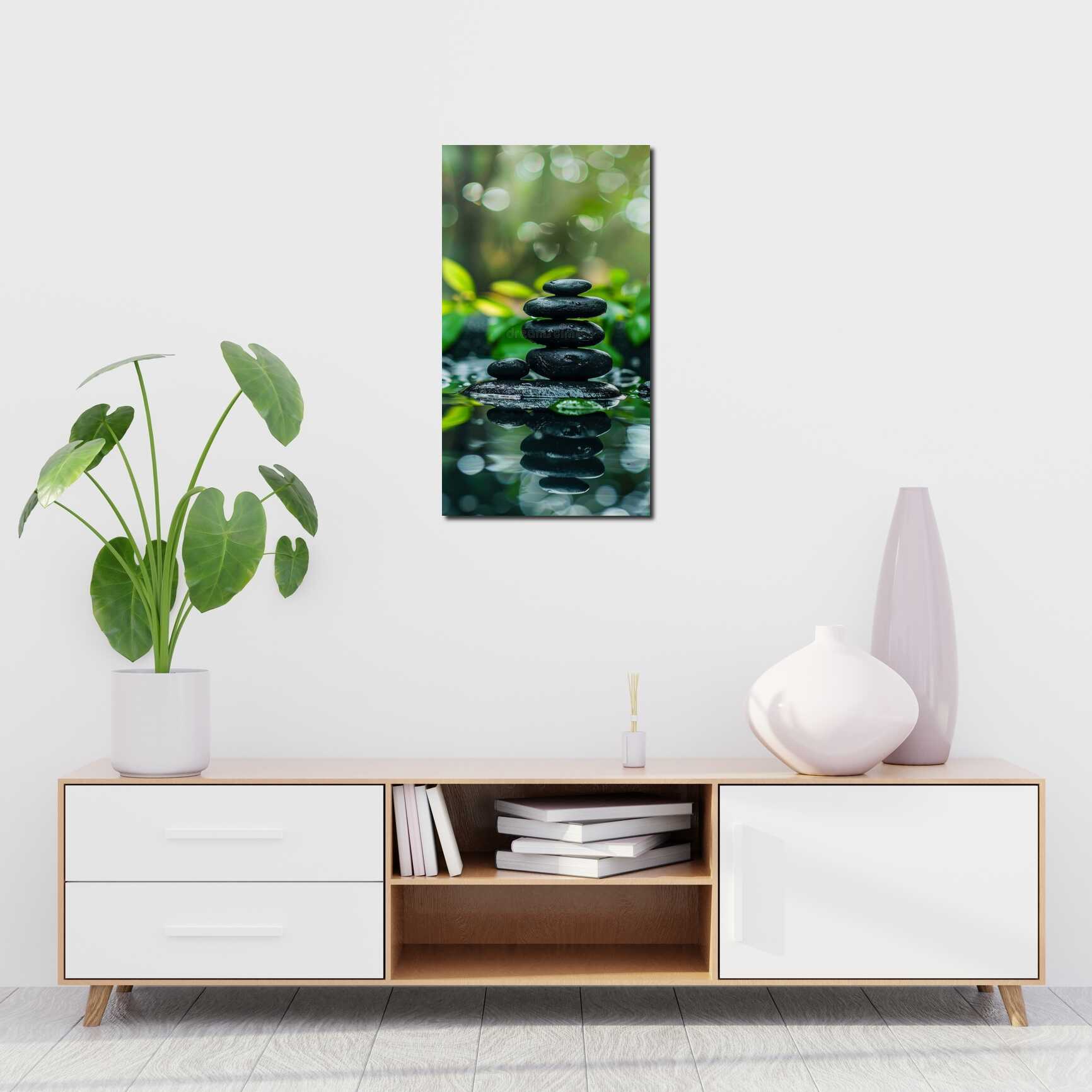 Canvas above sofa for size context