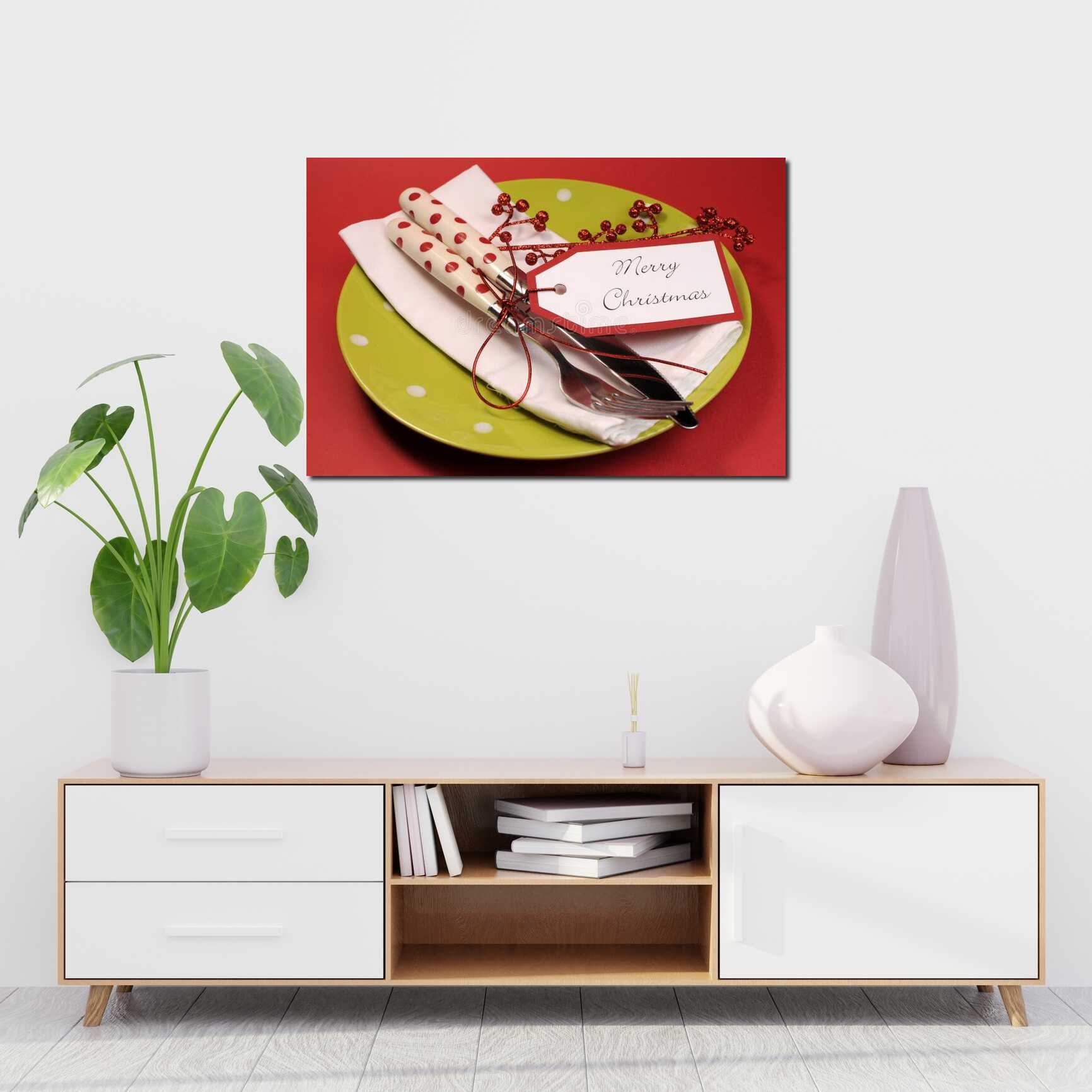 Canvas above sofa for size context