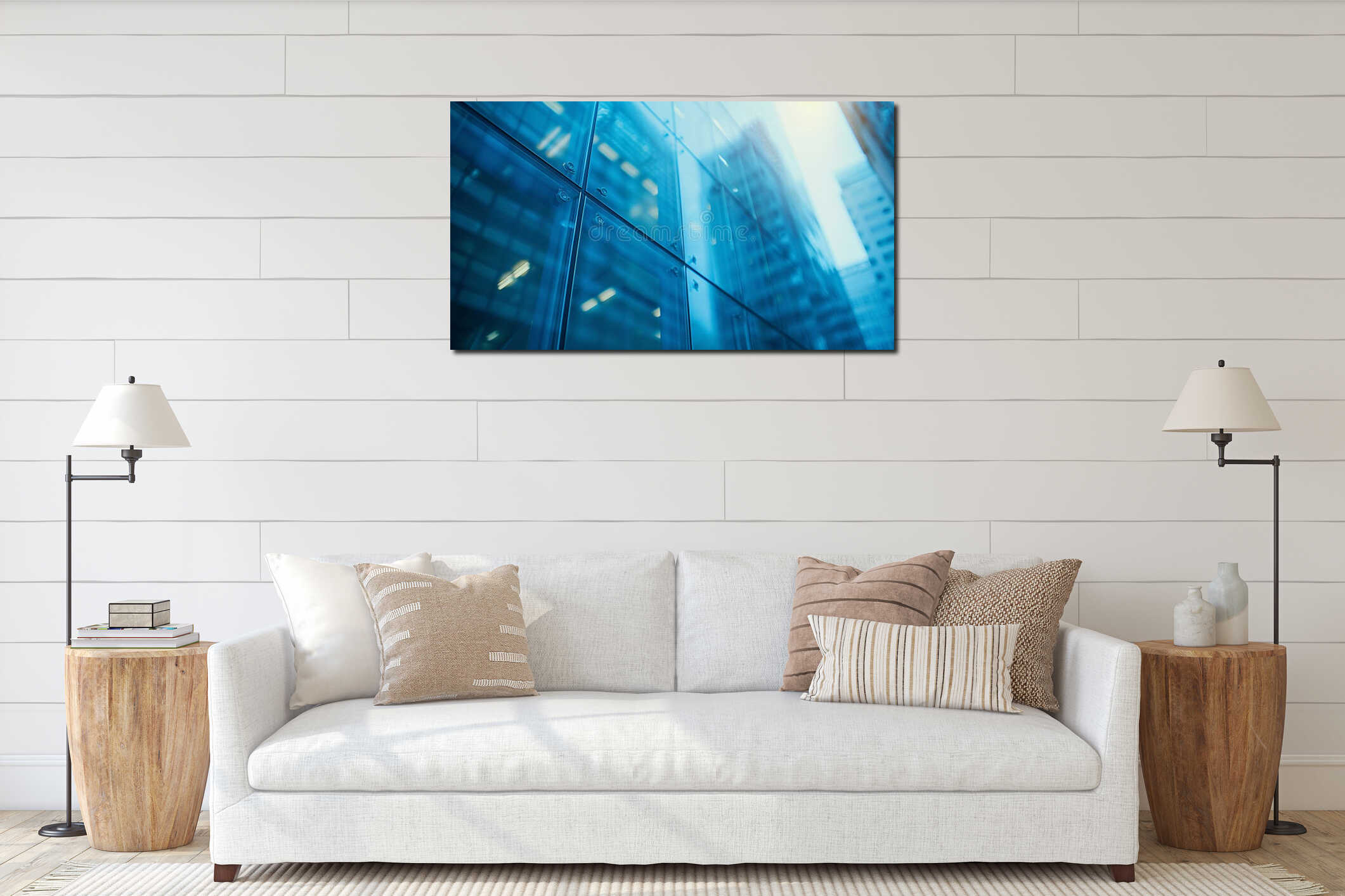 Modern Corporate Architecture: Abstract Windows and Elegance in Business Excellence by Generative AI interior mockup