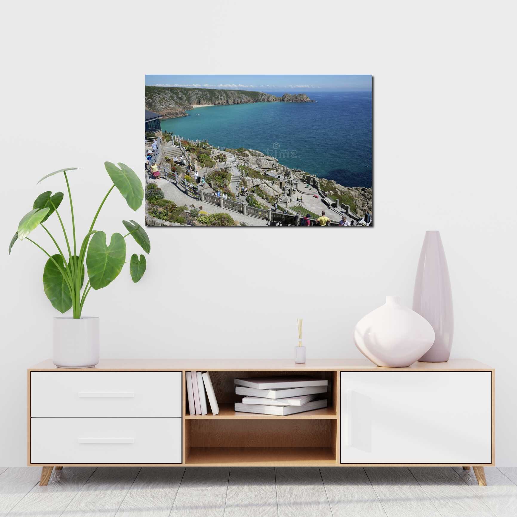 Canvas above sofa for size context