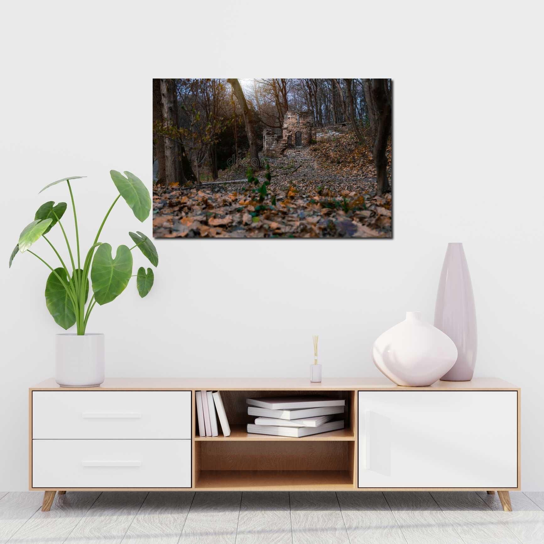 Canvas above sofa for size context