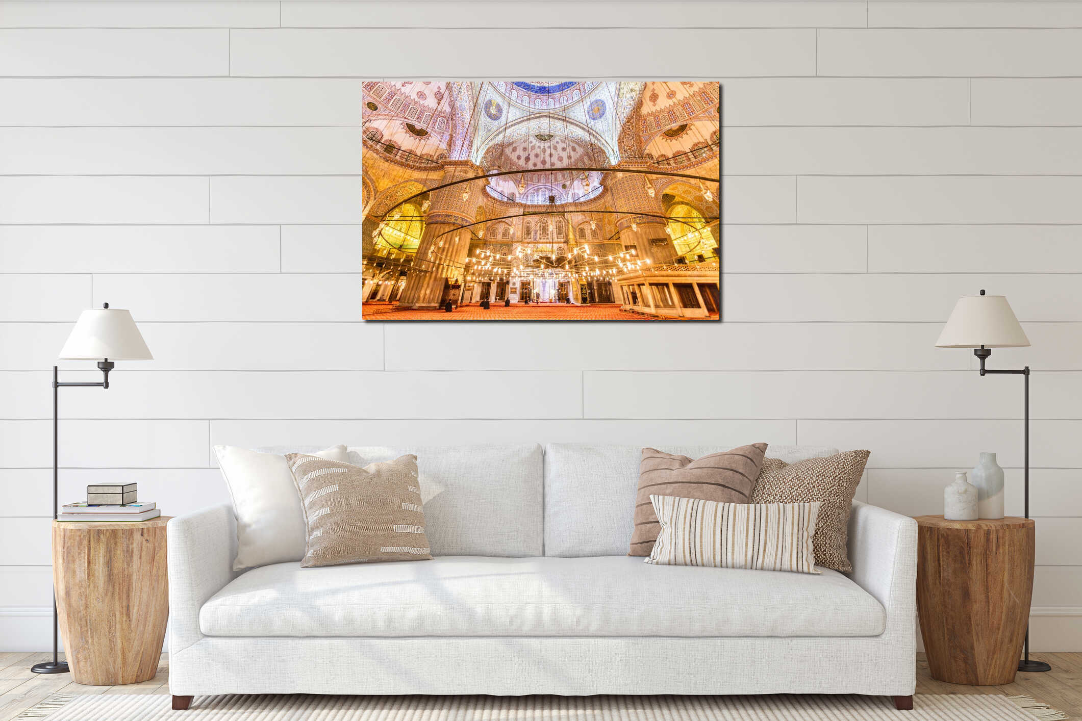 Sultanahmet Mosque (Blue Mosque) in Istanbul, Turkey interior mockup