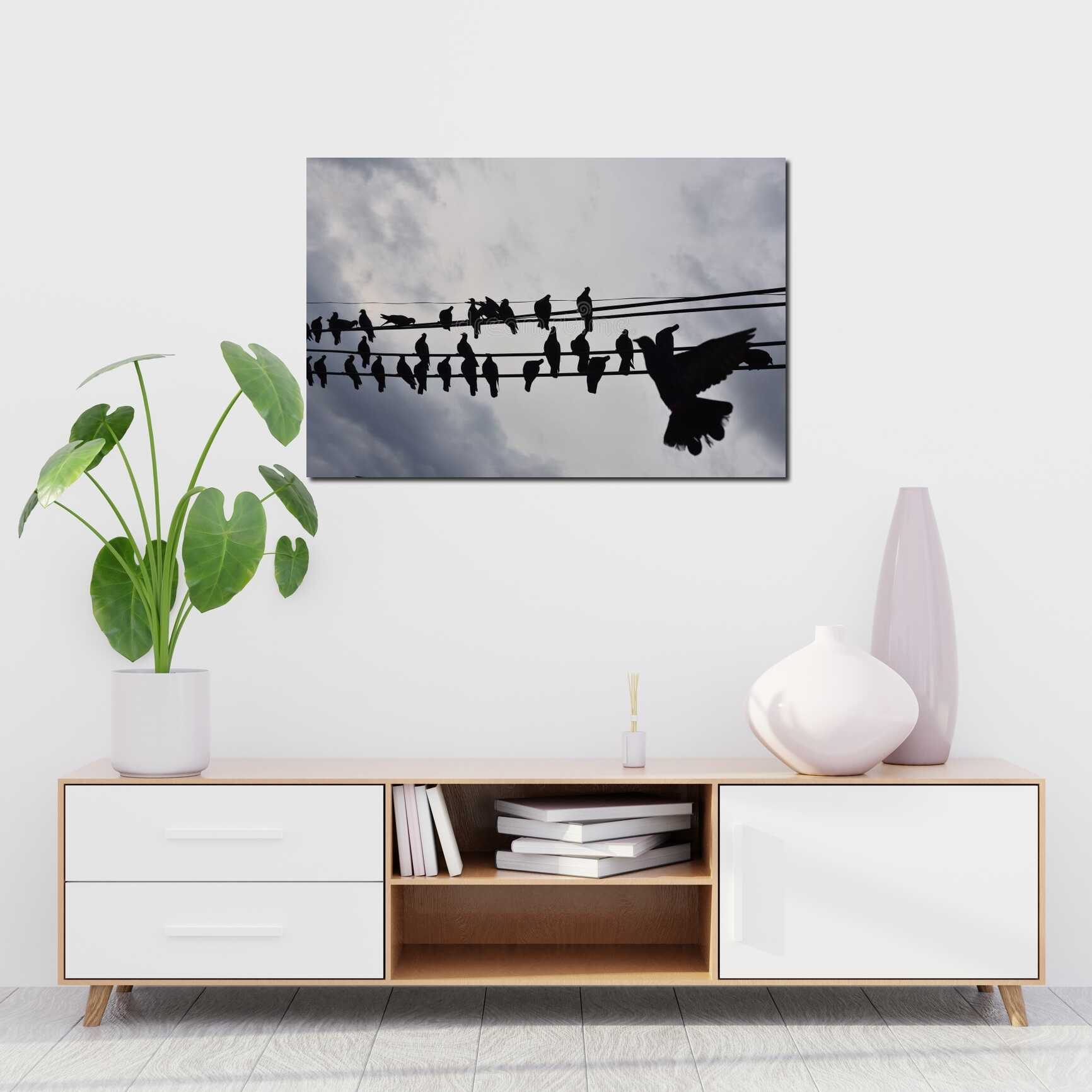 Canvas above sofa for size context