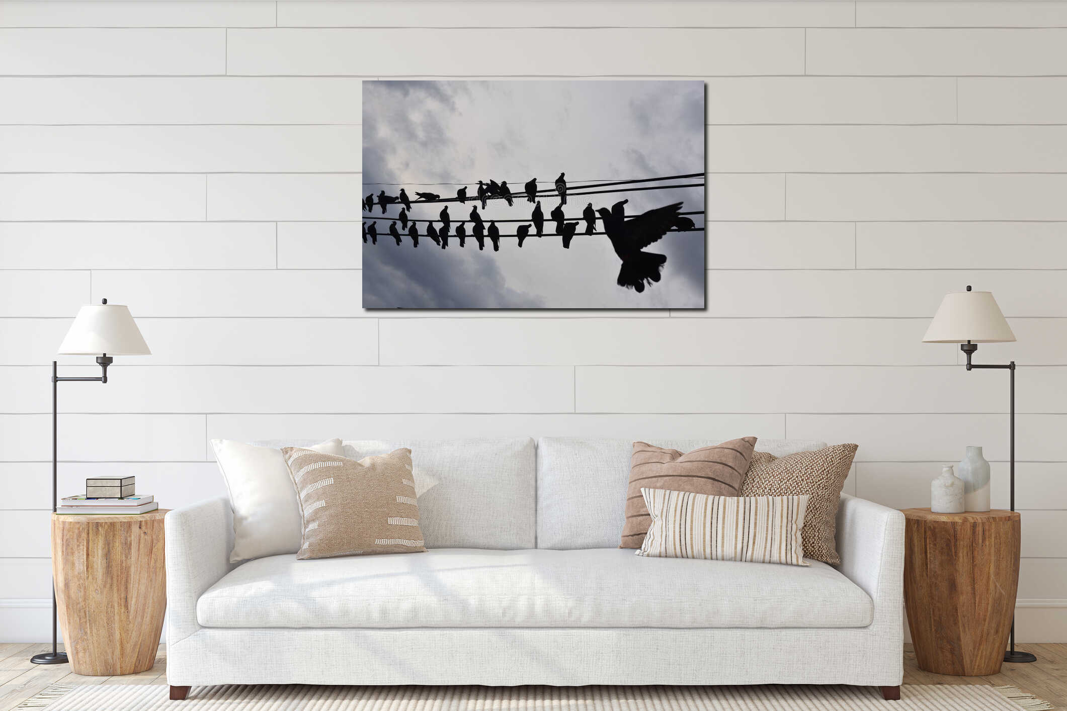 Canvas above sideboard for size context