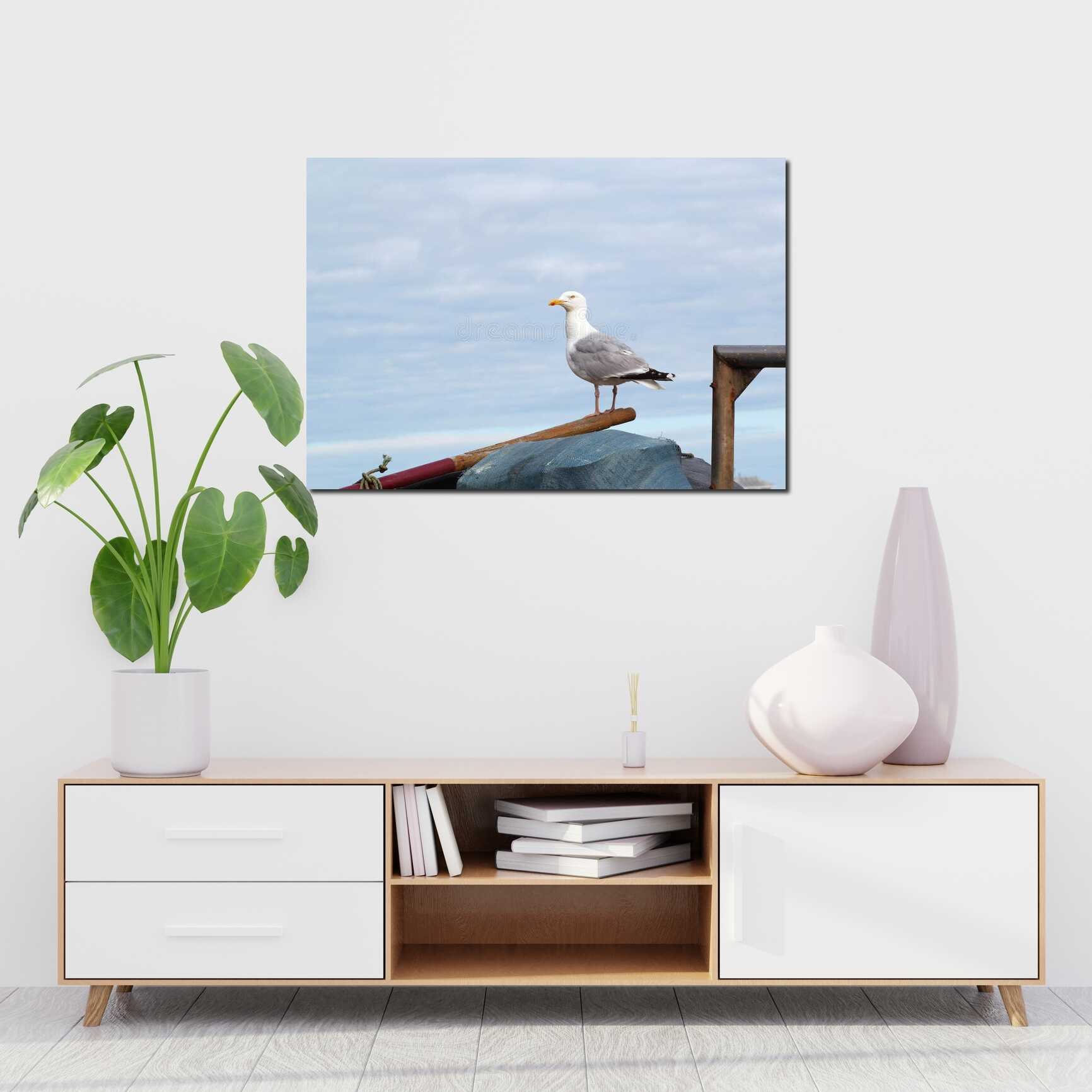 Canvas above sofa for size context