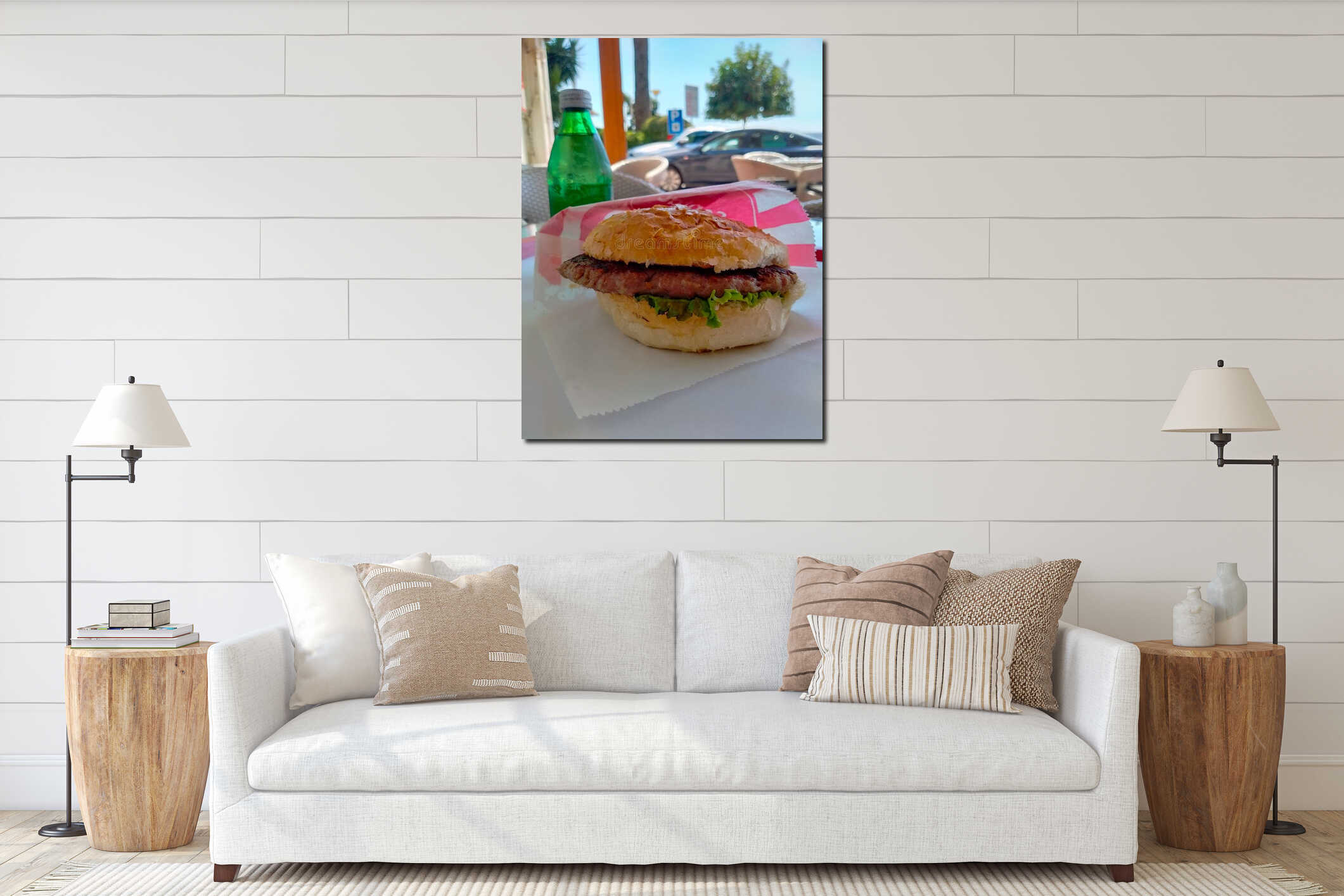 Enjoying European burger in summer, August 16th 2024, Tivat, Montenegro interior mockup