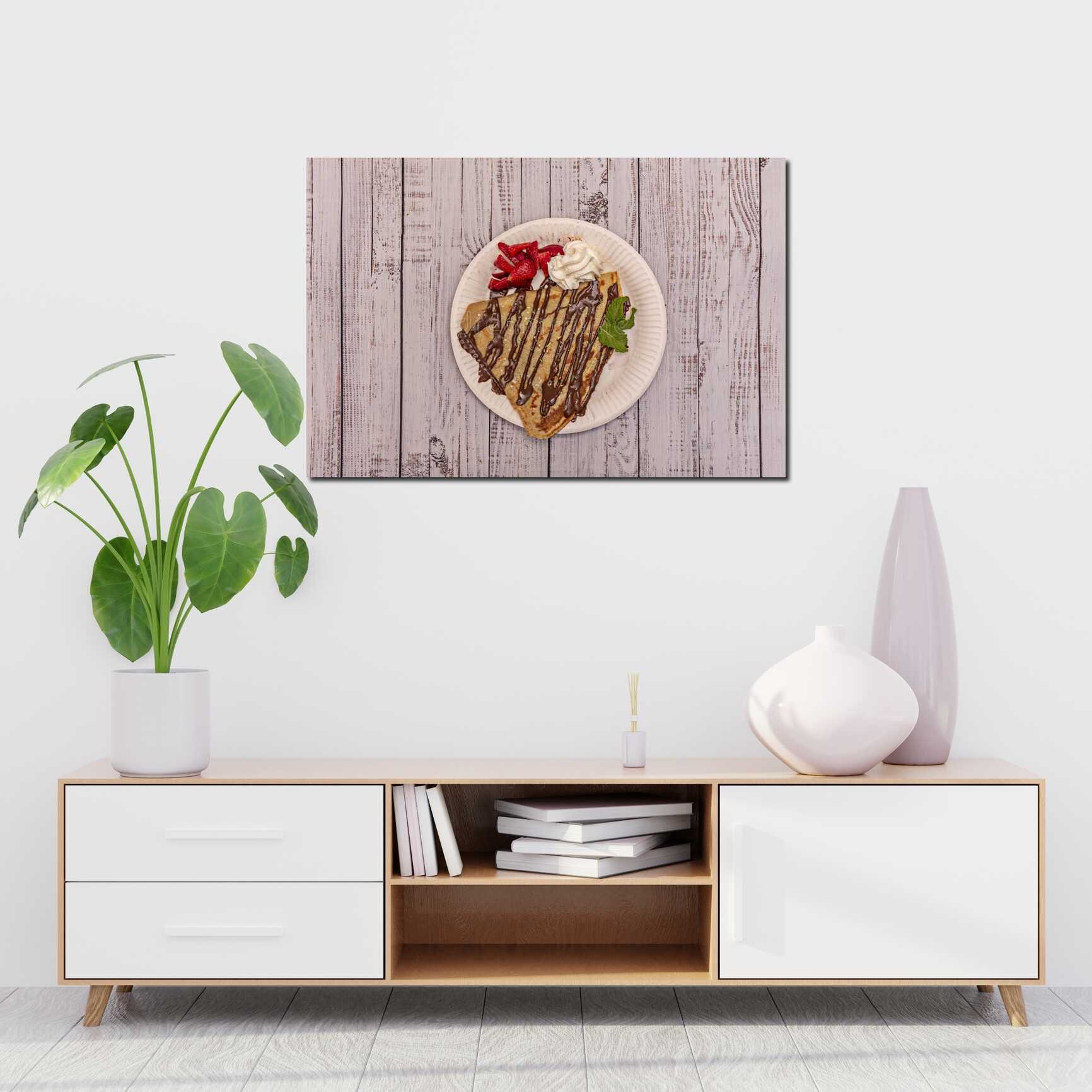 Canvas above sofa for size context