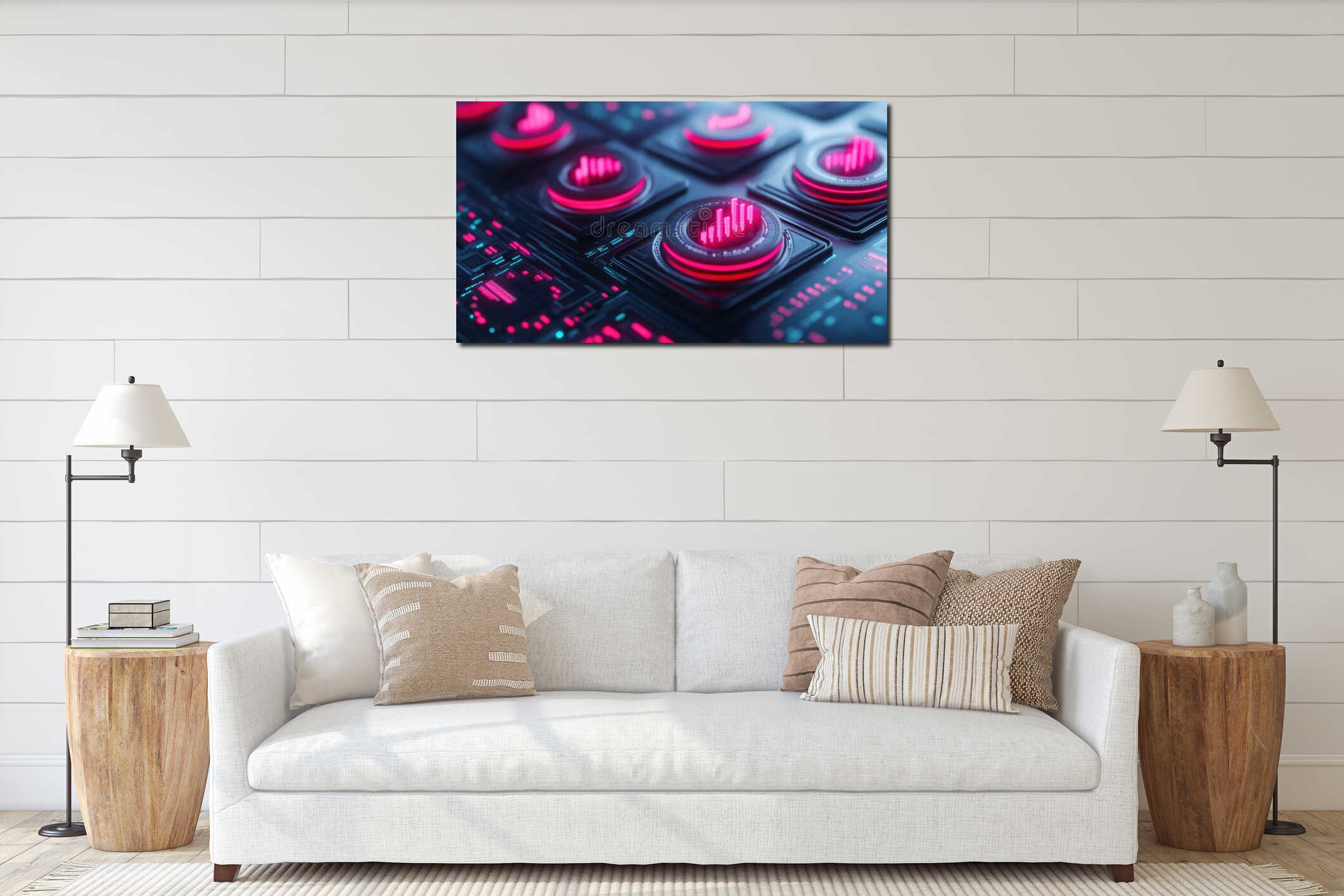 Canvas above sideboard for size context