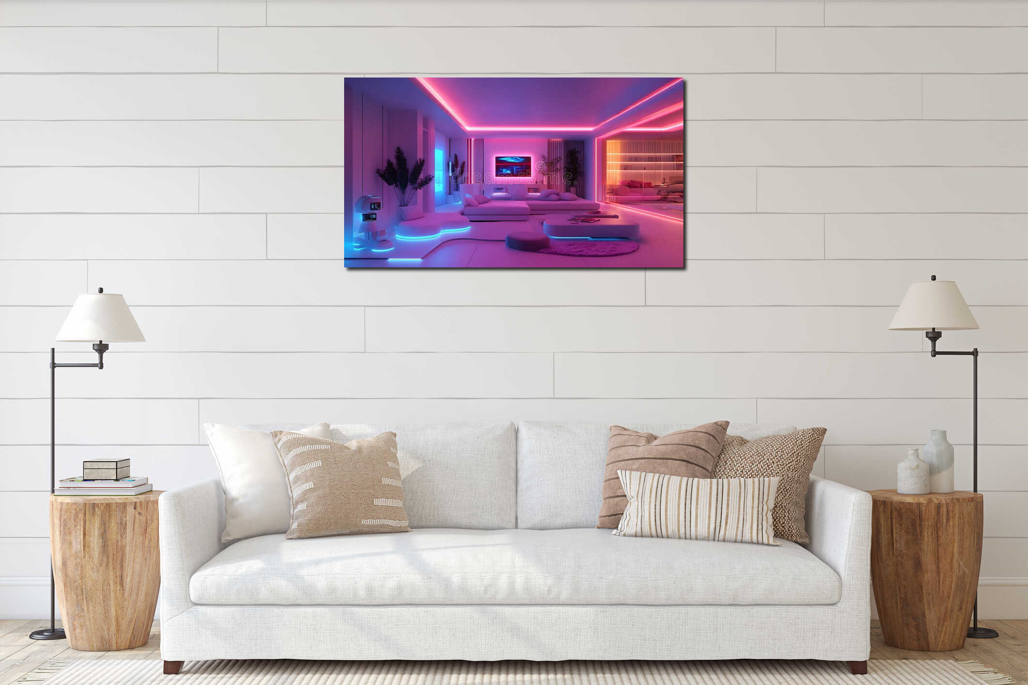 Canvas hanging interior mockup