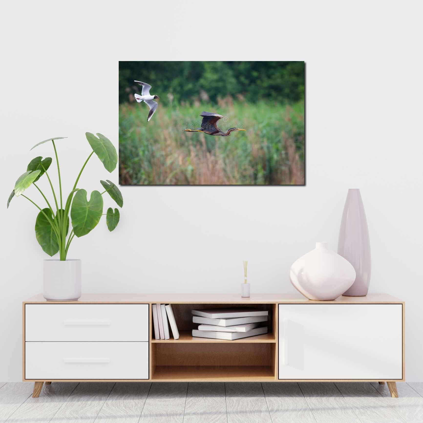 Canvas above sofa for size context