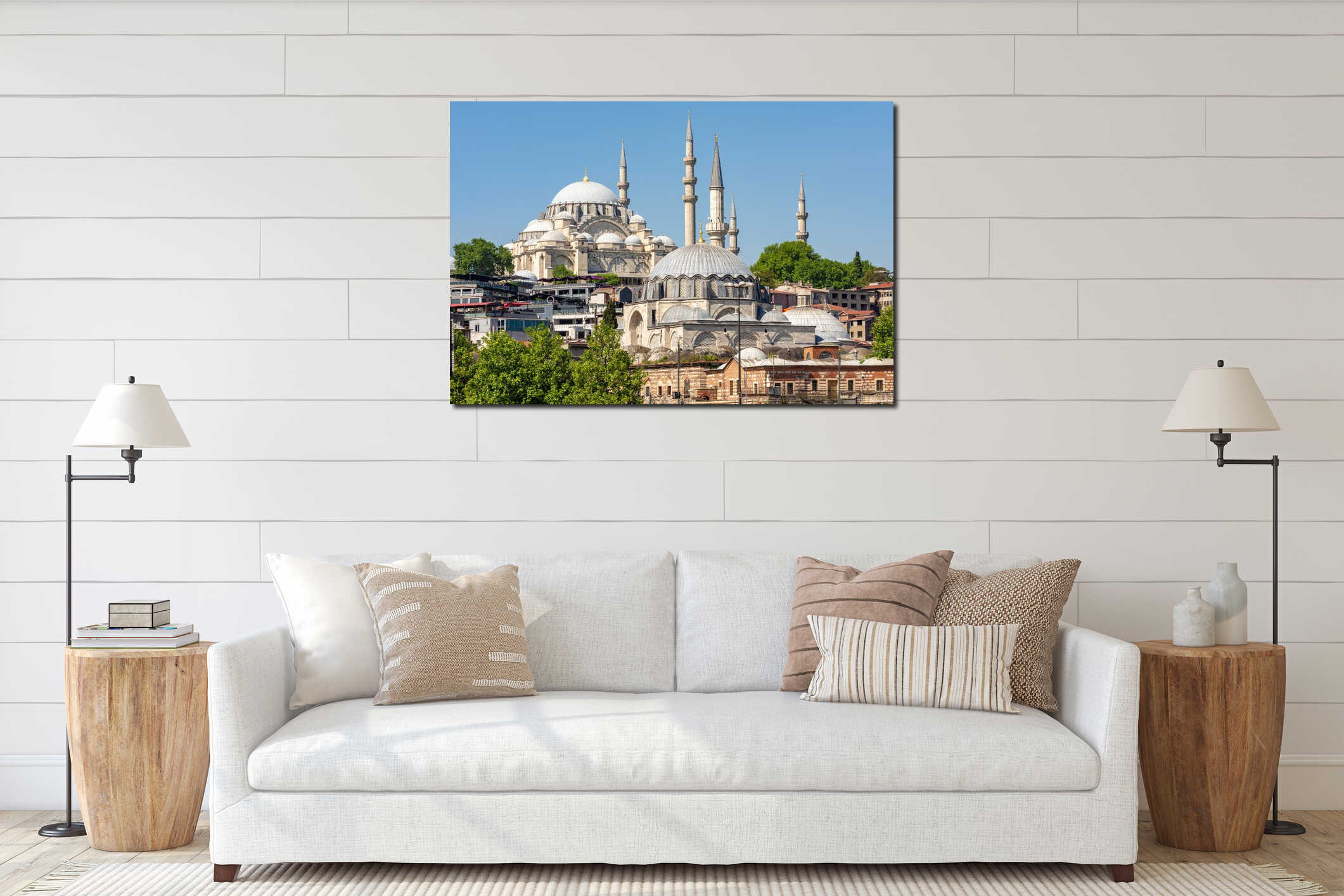 Suleymaniye and Rustem Pasha mosques in Istanbul, Turkey interior mockup