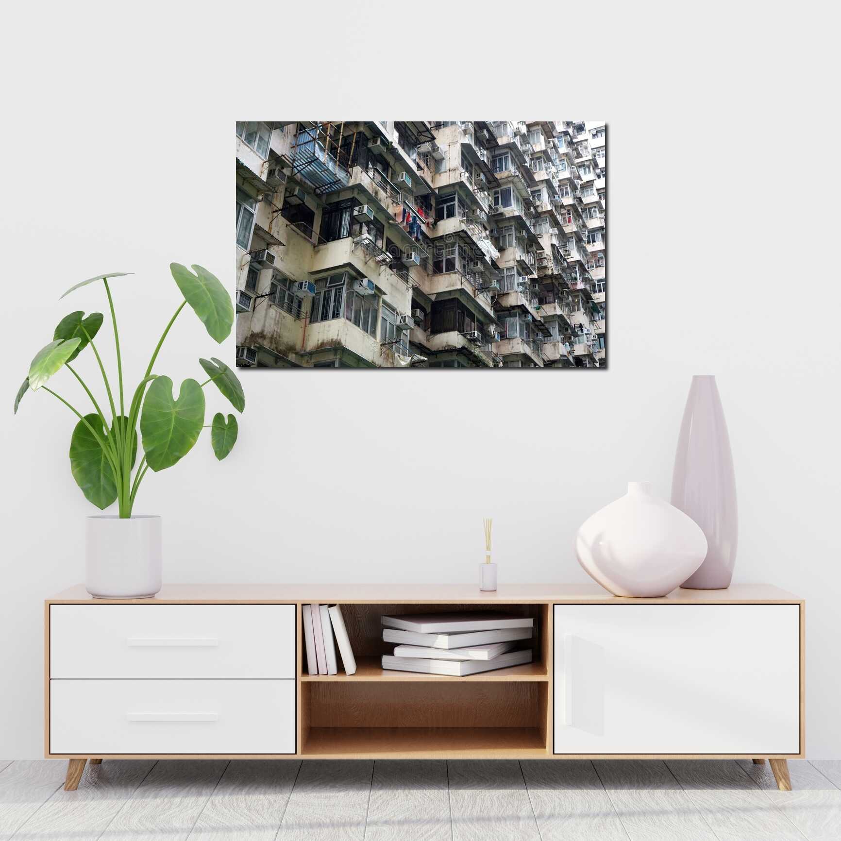 Canvas above sofa for size context