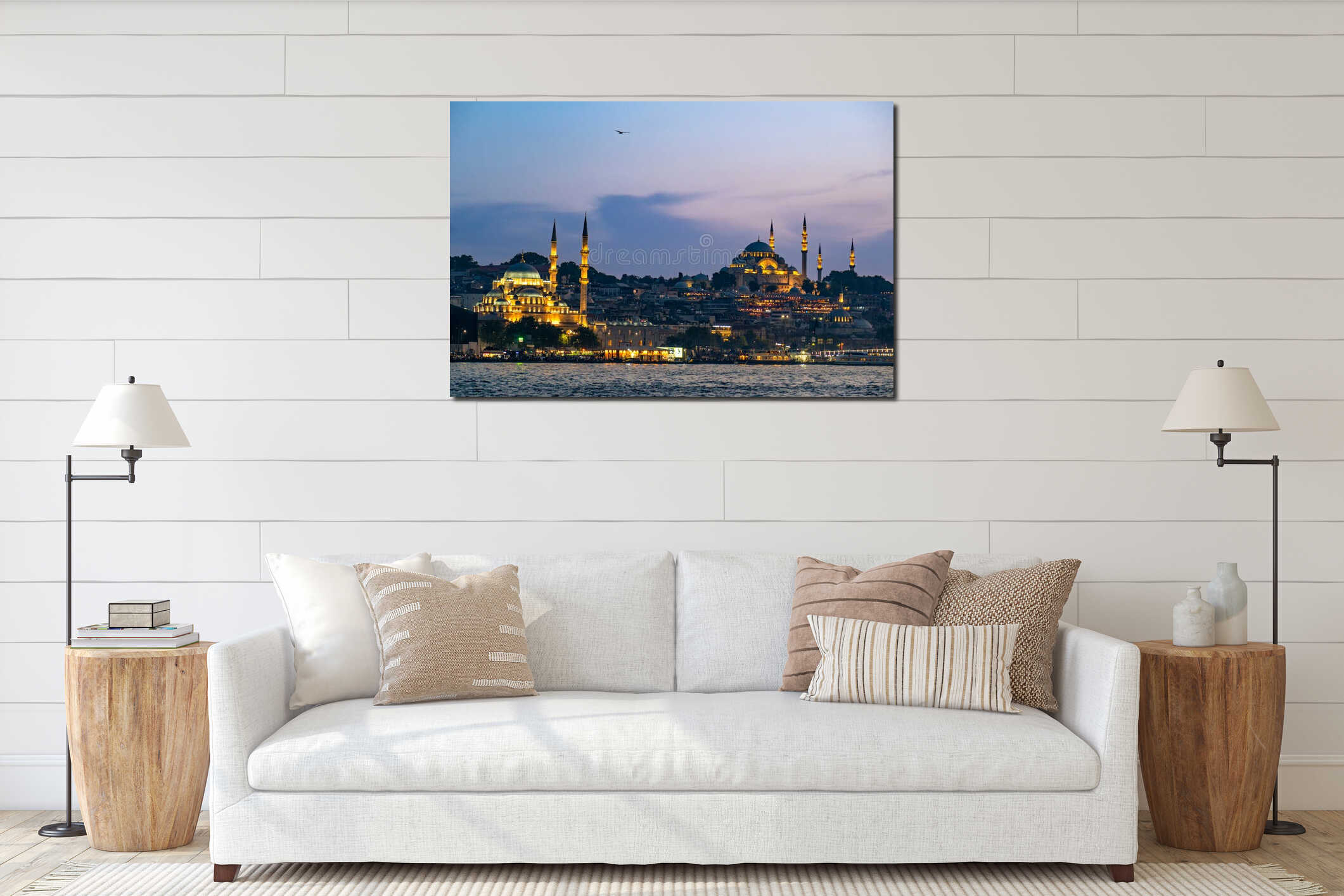 Turkiye. Istanbul. Suleymaniye and Yeni Cami mosques interior mockup