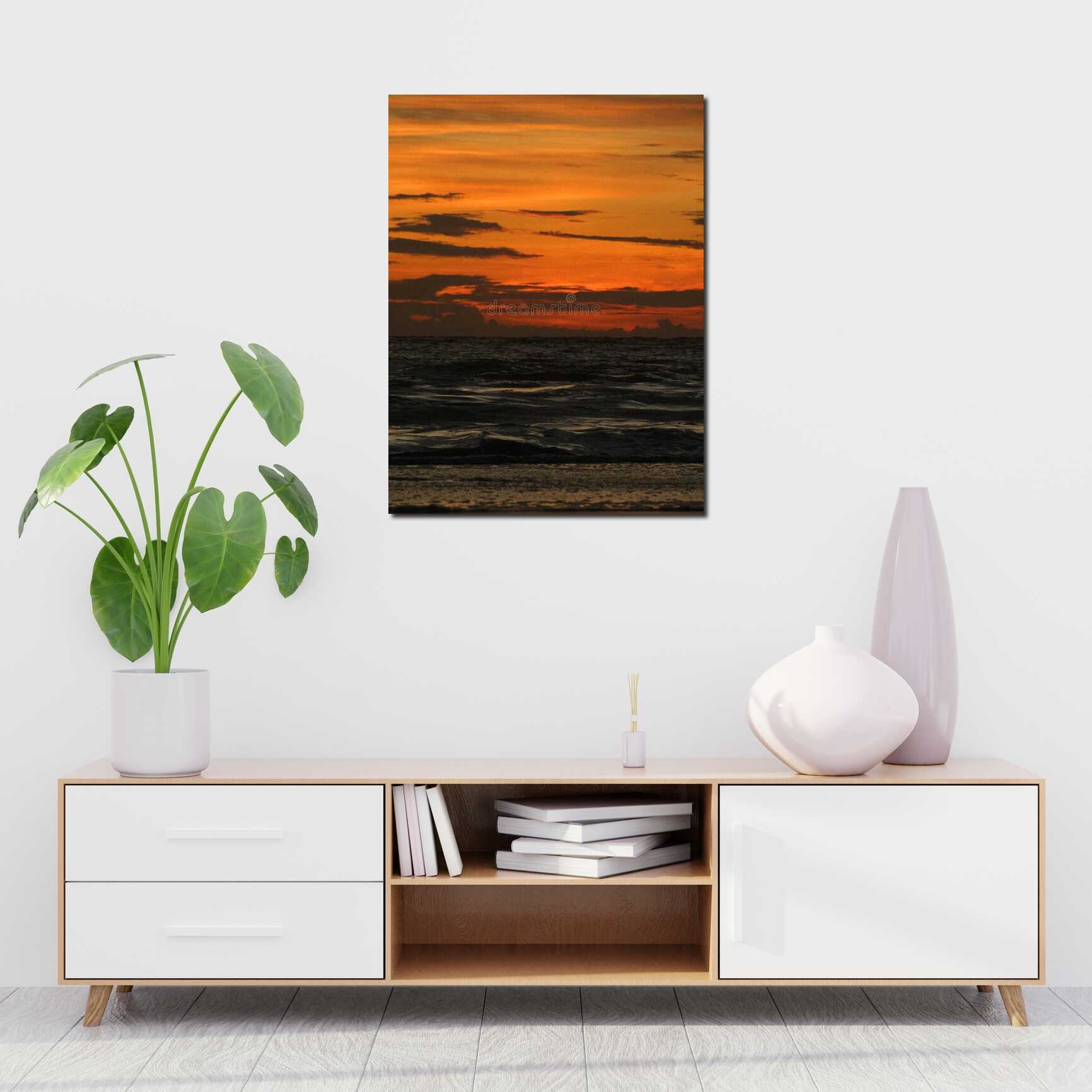 Canvas above sofa for size context