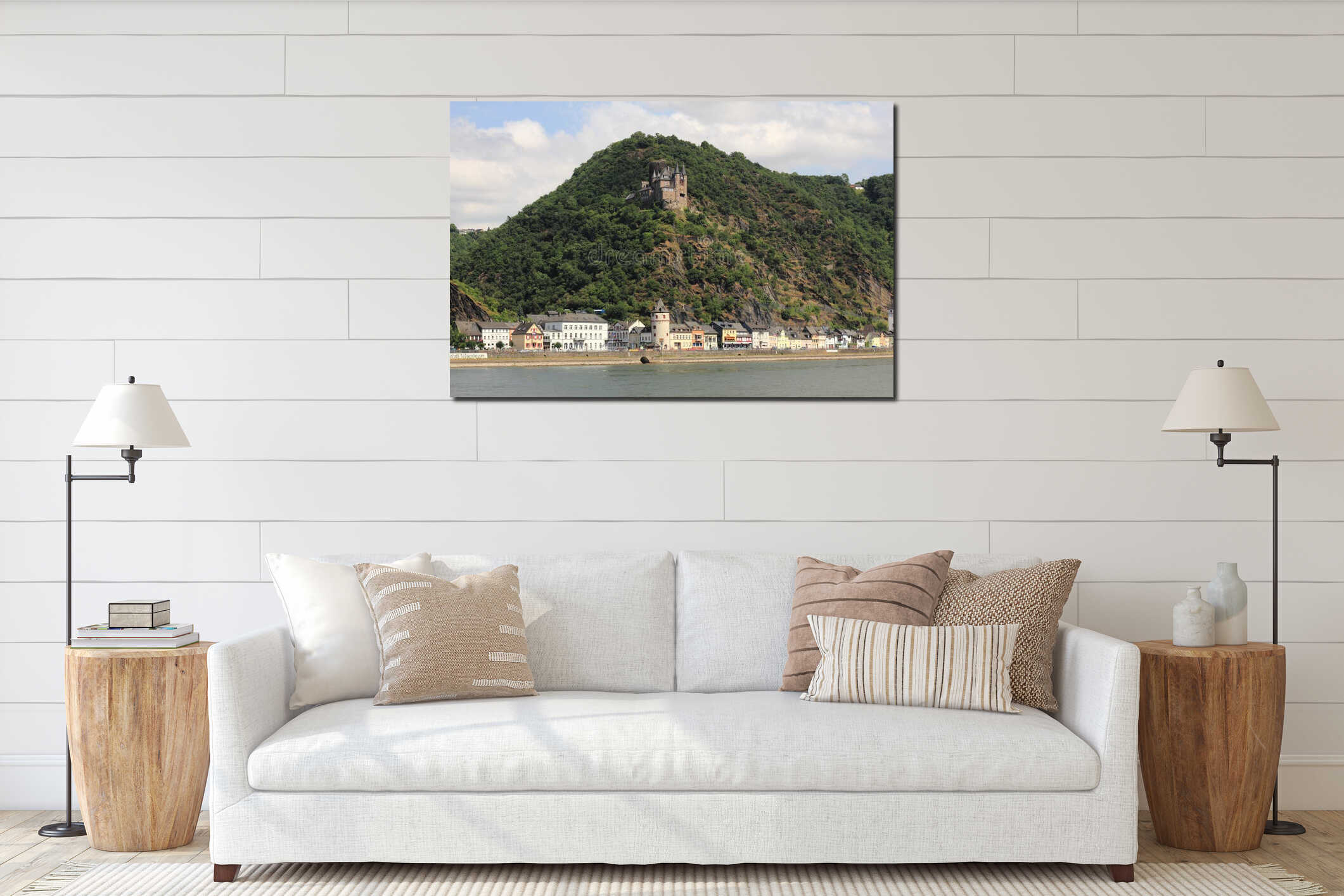 Katz castle above st. goarshausen interior mockup