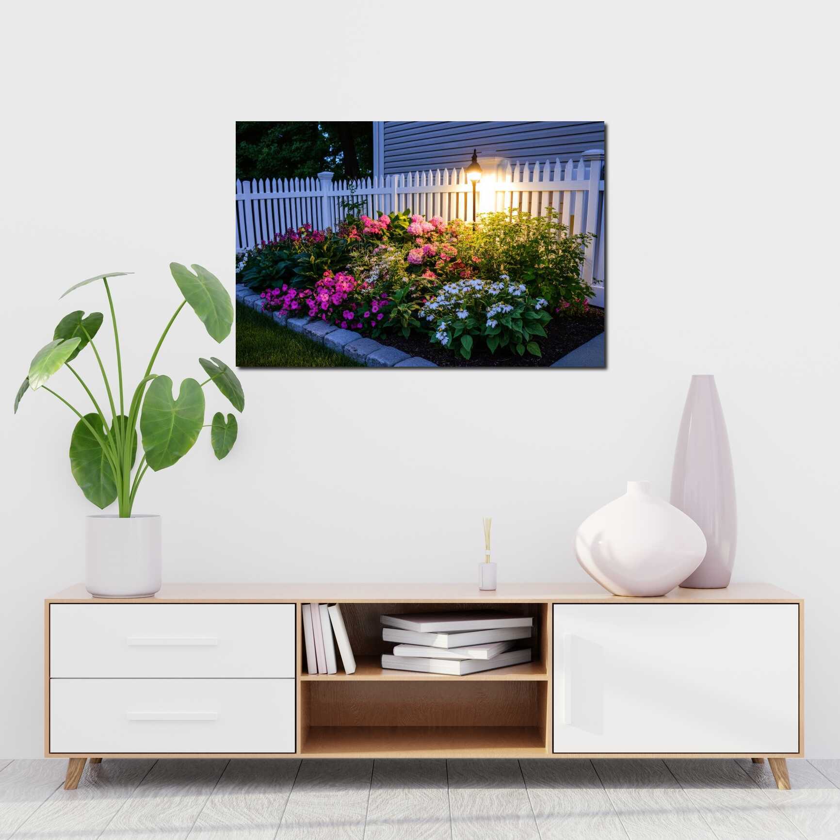 Canvas above sofa for size context