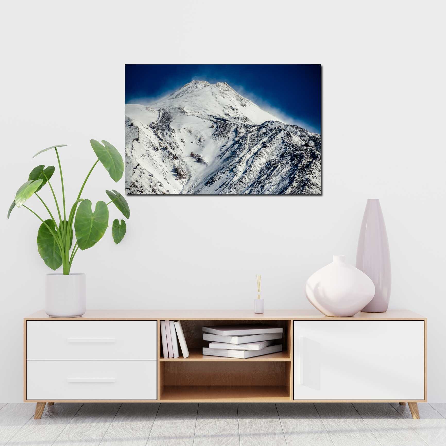 Canvas above sofa for size context