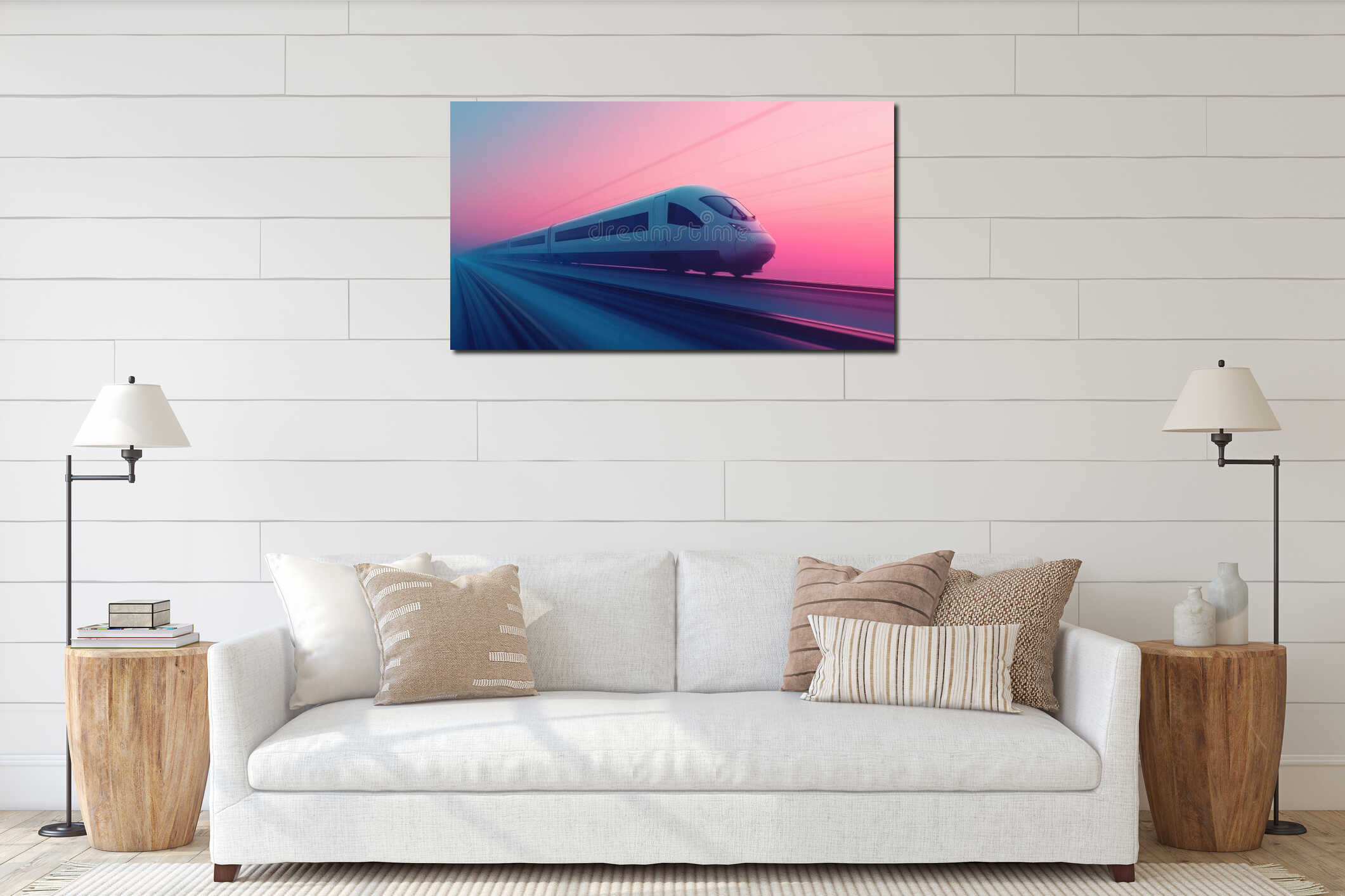 Canvas hanging interior mockup