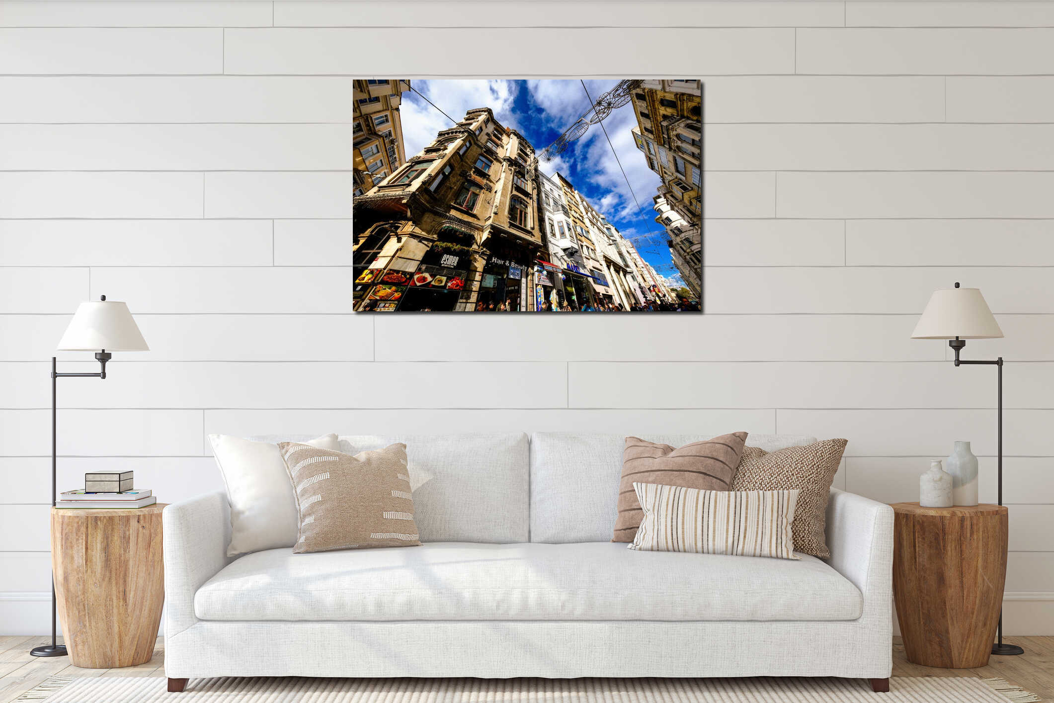 Istiklal Caddesi is one of the most famous streets in Istanbul, in Turkey interior mockup