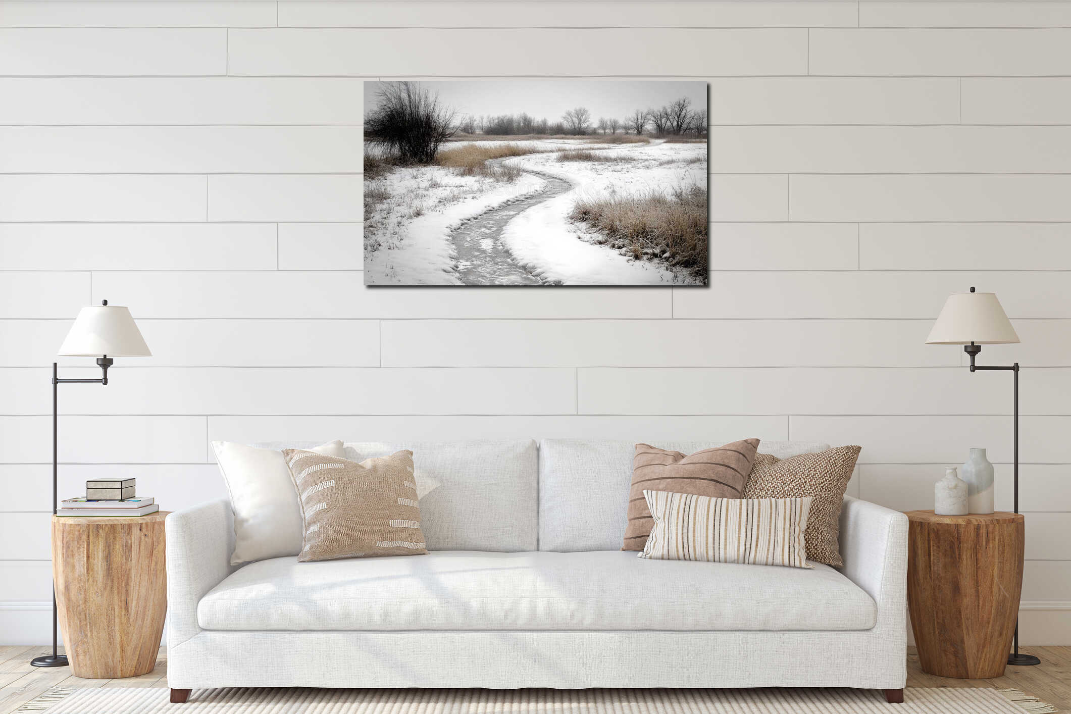 Canvas above sideboard for size context