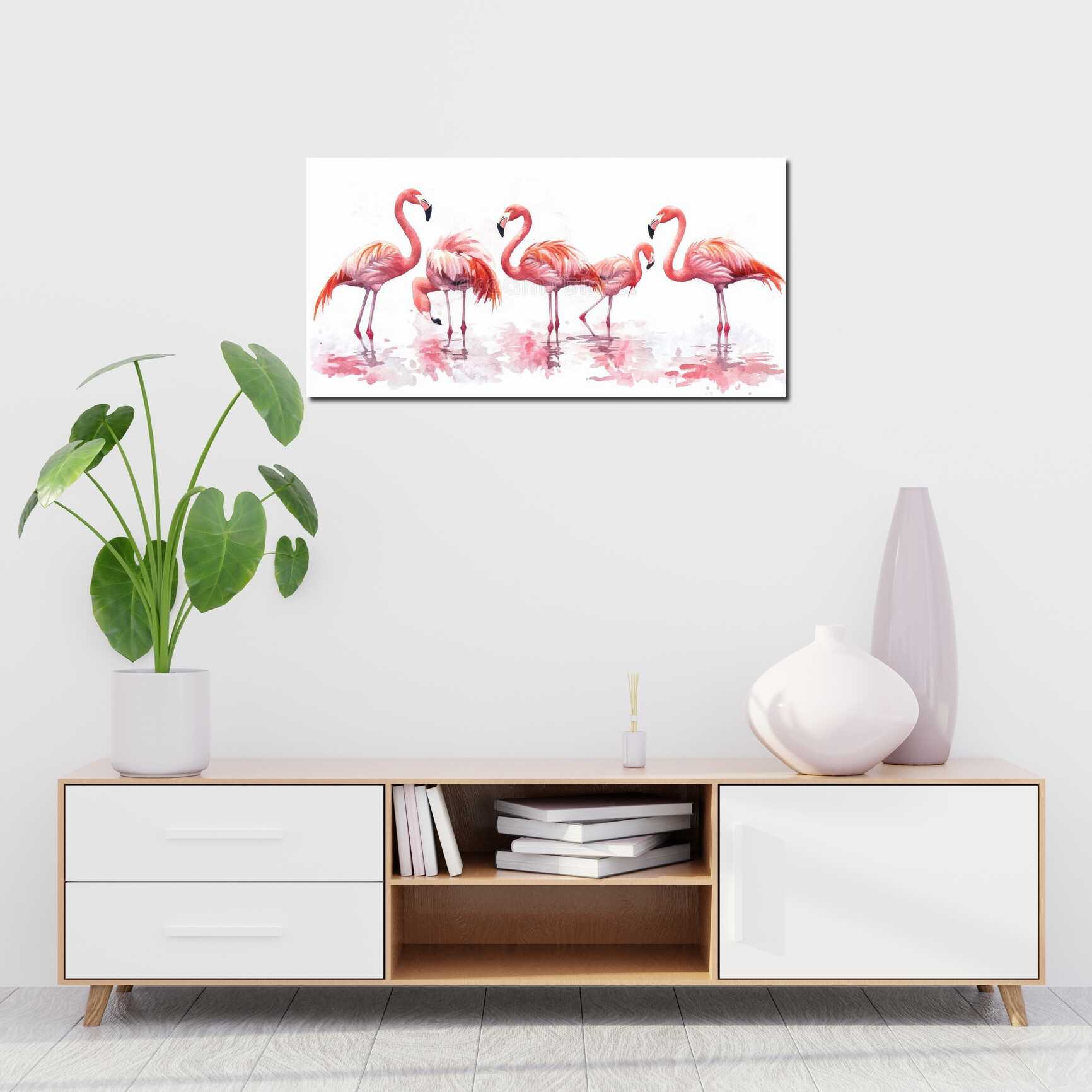 Canvas above sofa for size context