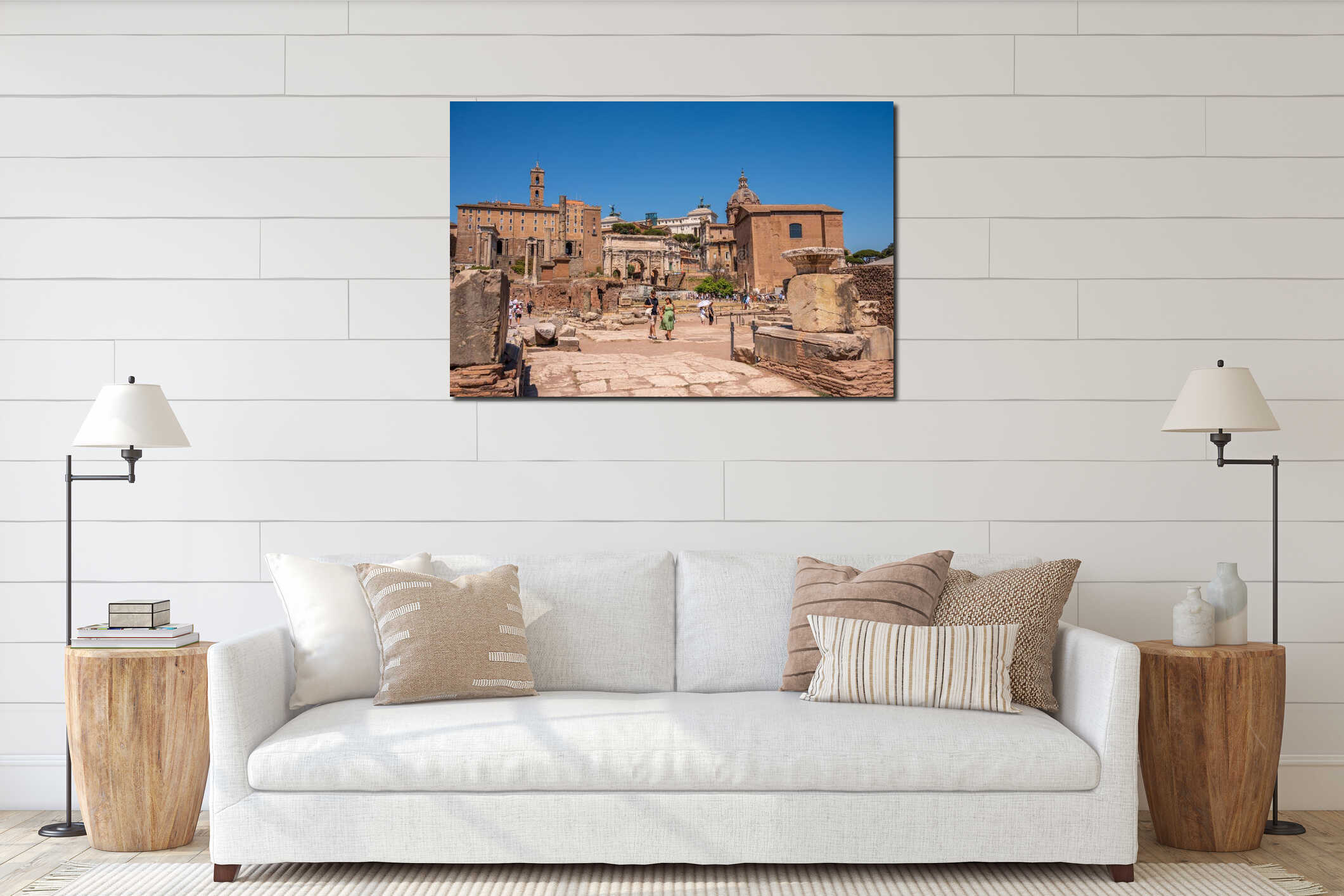 Ruins of buildings inside the Roman Forums interior mockup