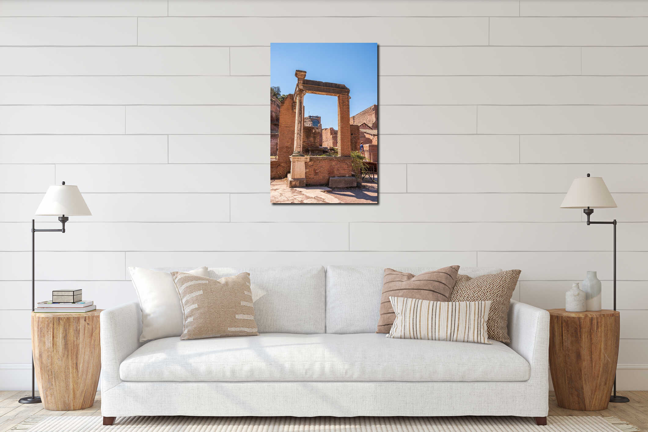 Ruins of buildings inside the Roman Forums interior mockup