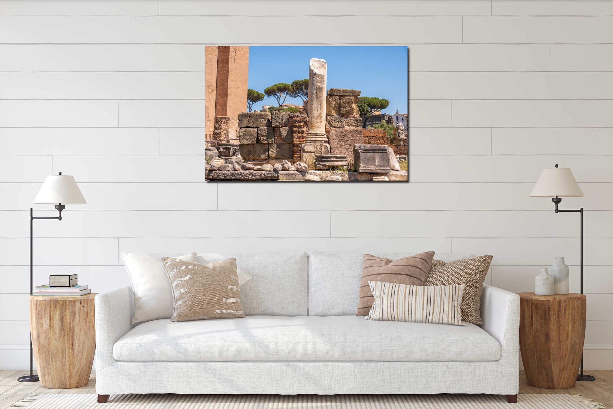 Ruins of buildings inside the Roman Forums interior mockup