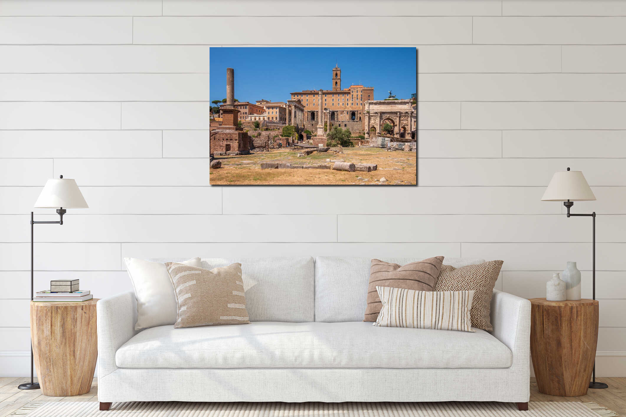 Ruins of buildings inside the Roman Forums interior mockup