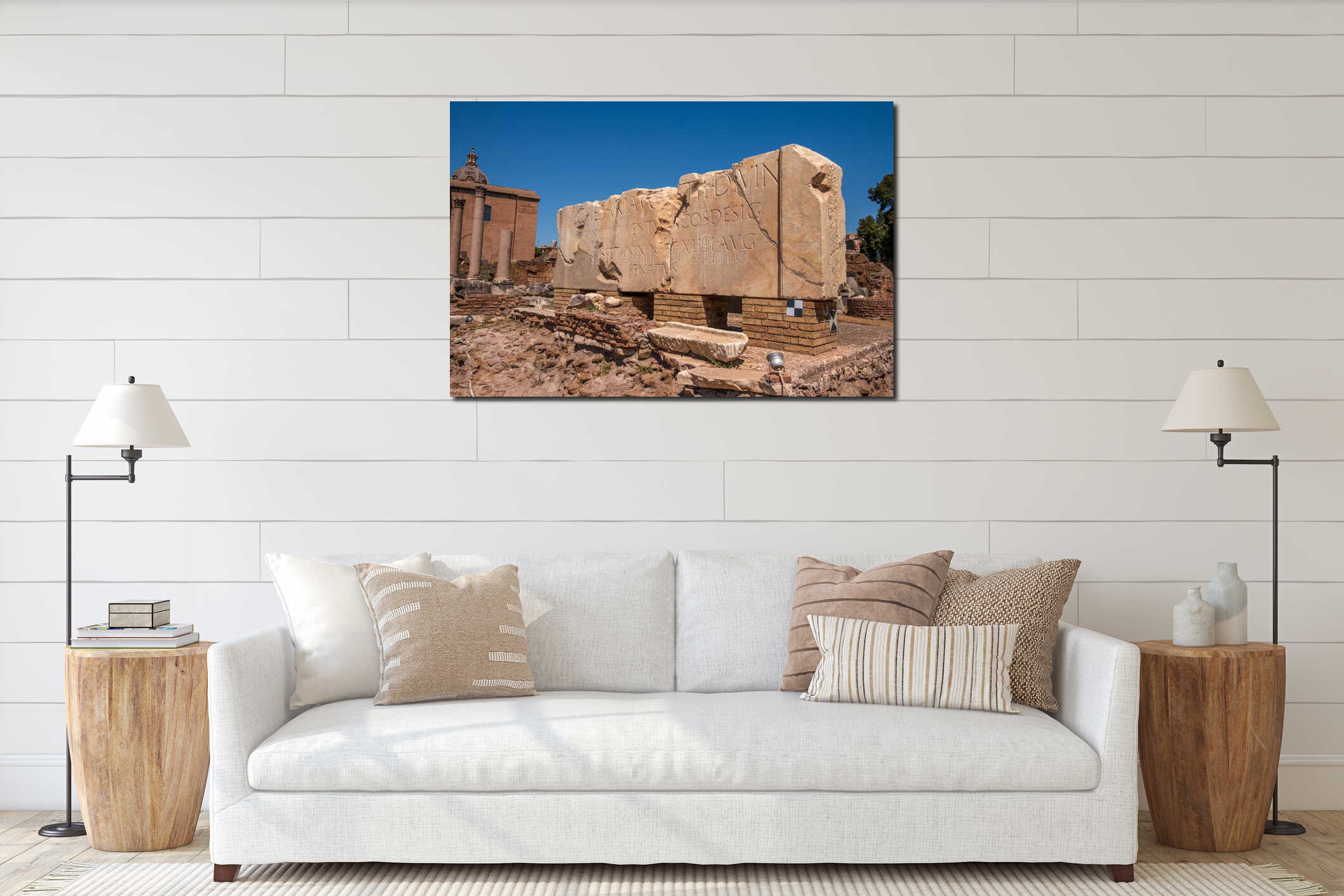 Ruins of the Buildings inside the Roman Forum interior mockup