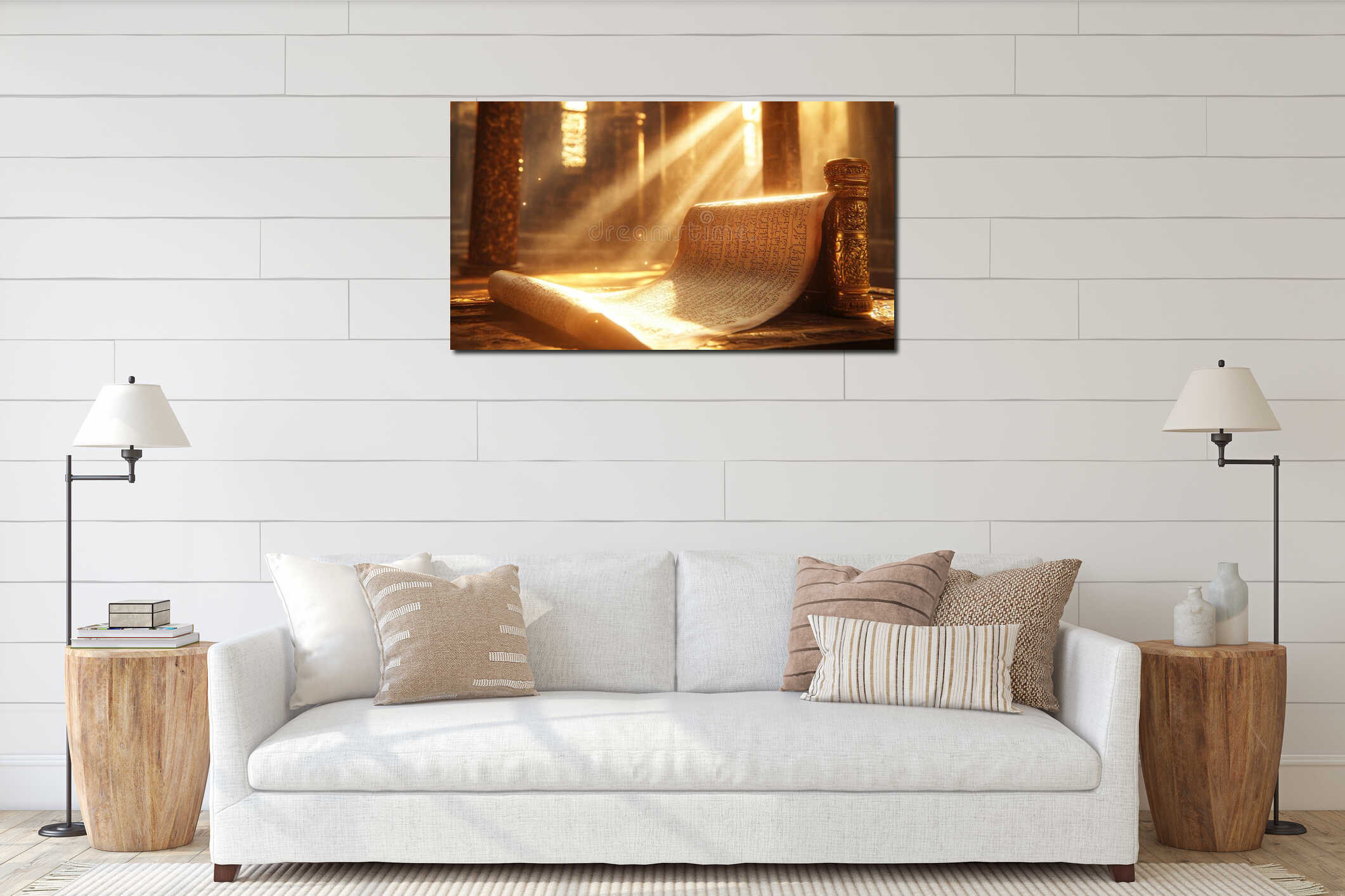 Canvas hanging interior mockup