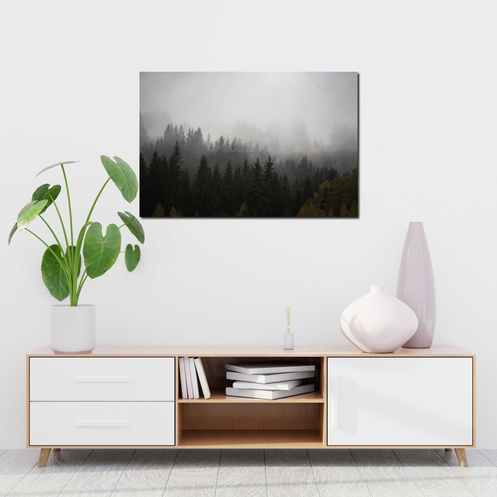 Canvas above sofa for size context