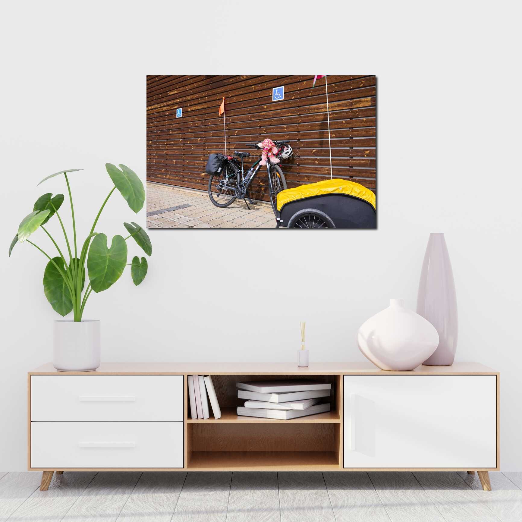 Canvas above sofa for size context