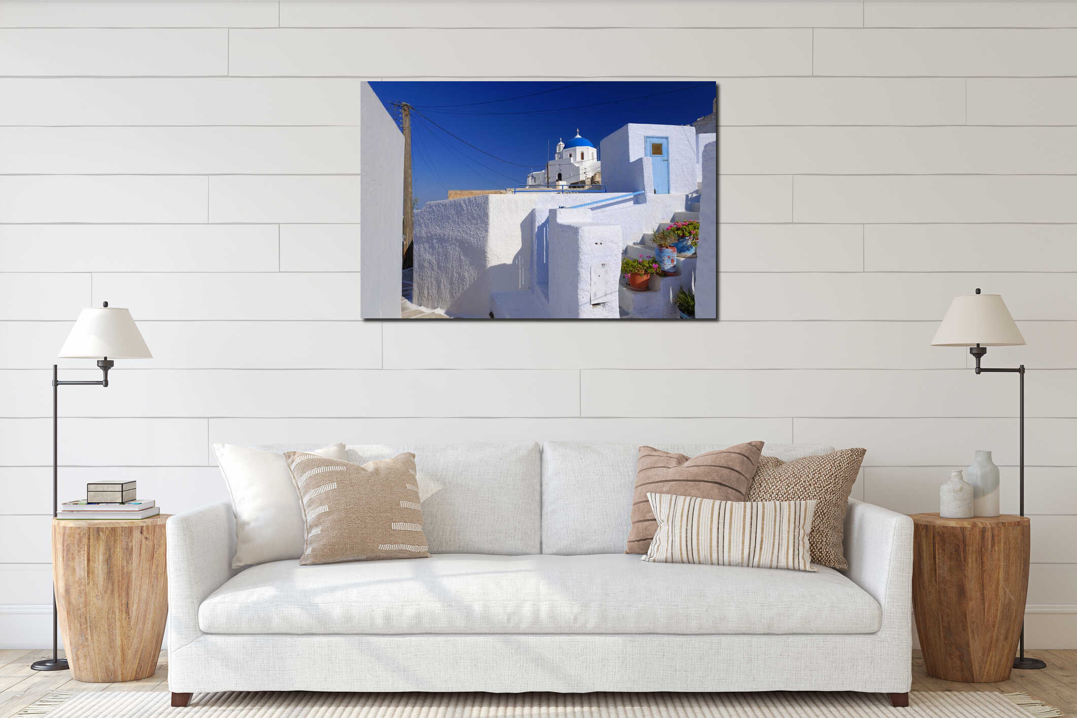 Greek village interior mockup